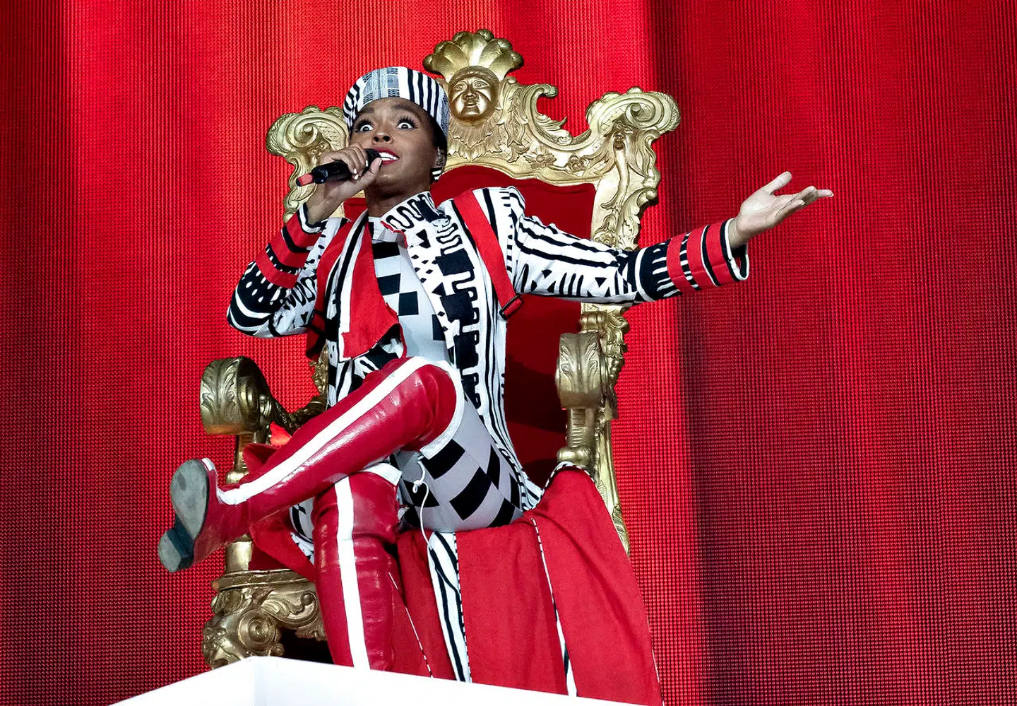 Roskilde Festival 2019. Den amerikanske sangerinde Janelle Monáe på Orange Scene under Roskilde Festival lørdag den 6. juli 2019. (Foto: Torben Christensen/Ritzau Scanpix)