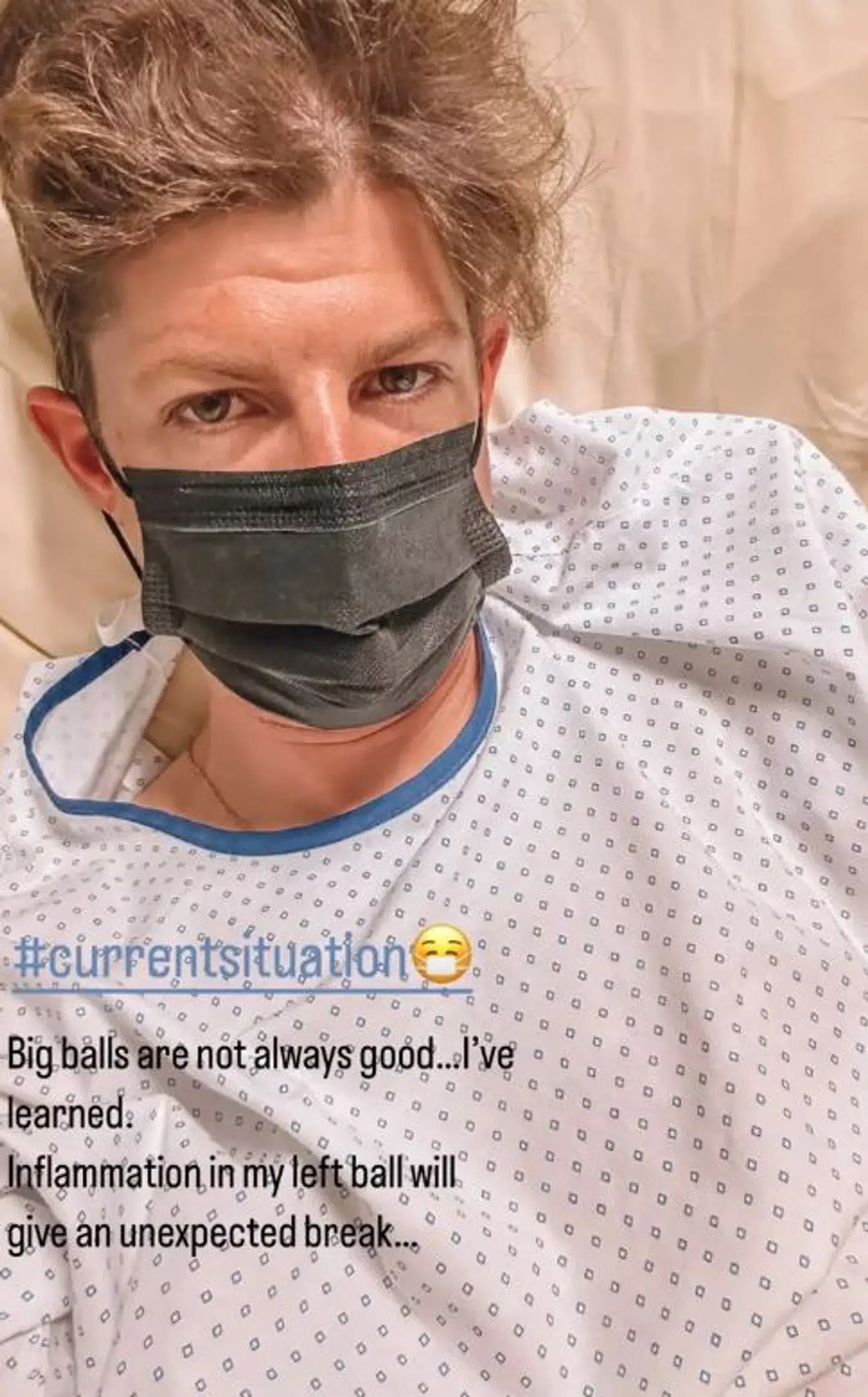 Jakob Fuglsang delte dette billede på Instagram i forbindelse med sin operation.