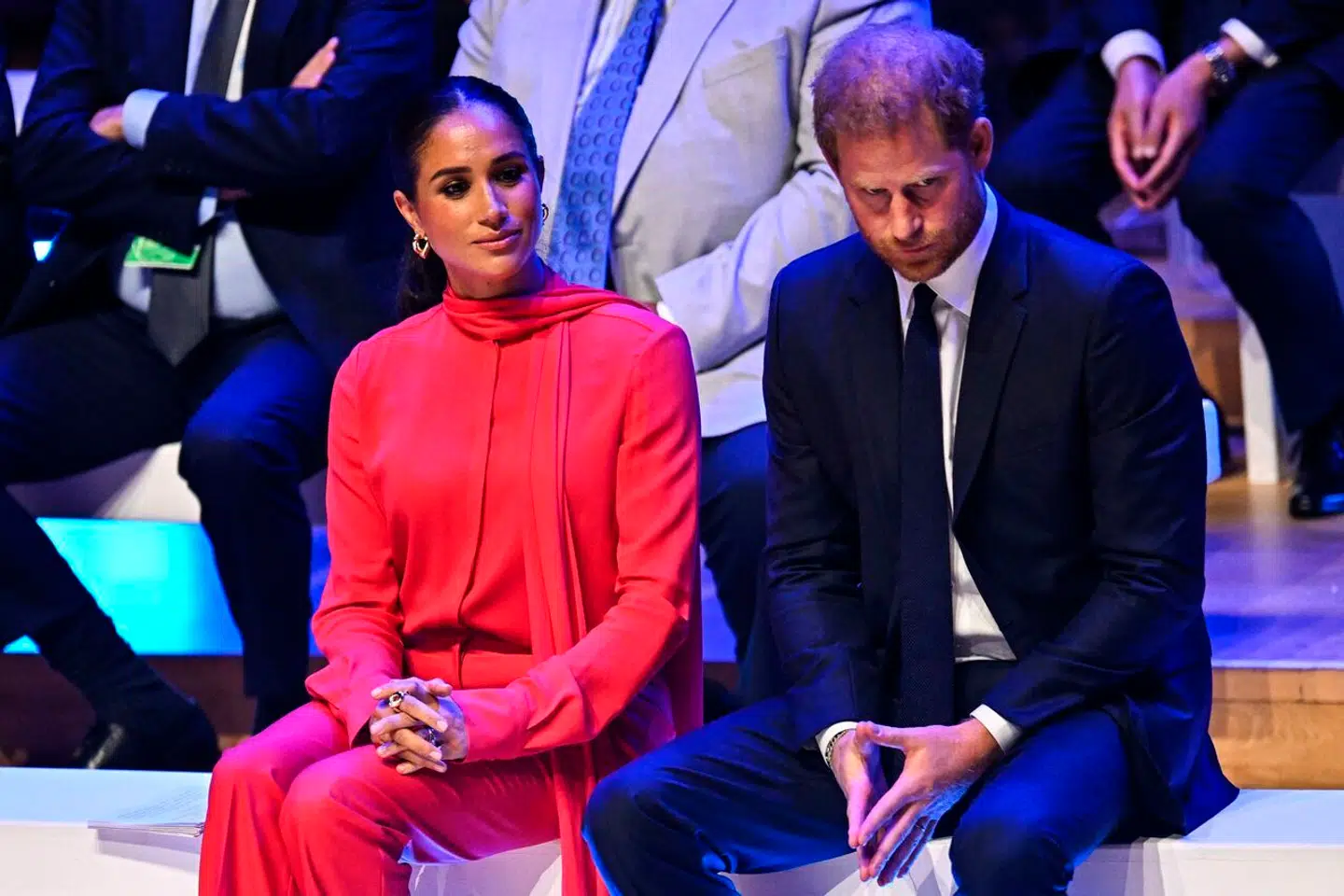Her ses prins Harry og hertuginde Meghan i september sidste år.