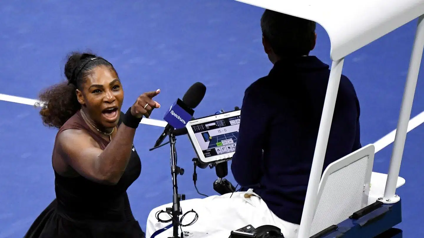 Serena Williams var meget utilfreds med dommeren under finalen. Og det kom til udtryk flere gange.