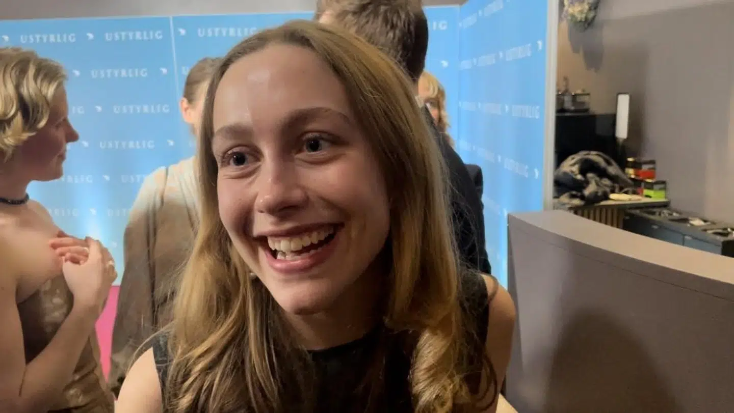 Emilie Koppel til onsdag aftens premiere på filmen 'Ustyrlig', hvor hun er i hovedrollen for første gang. Foto: Lykke Buhl.