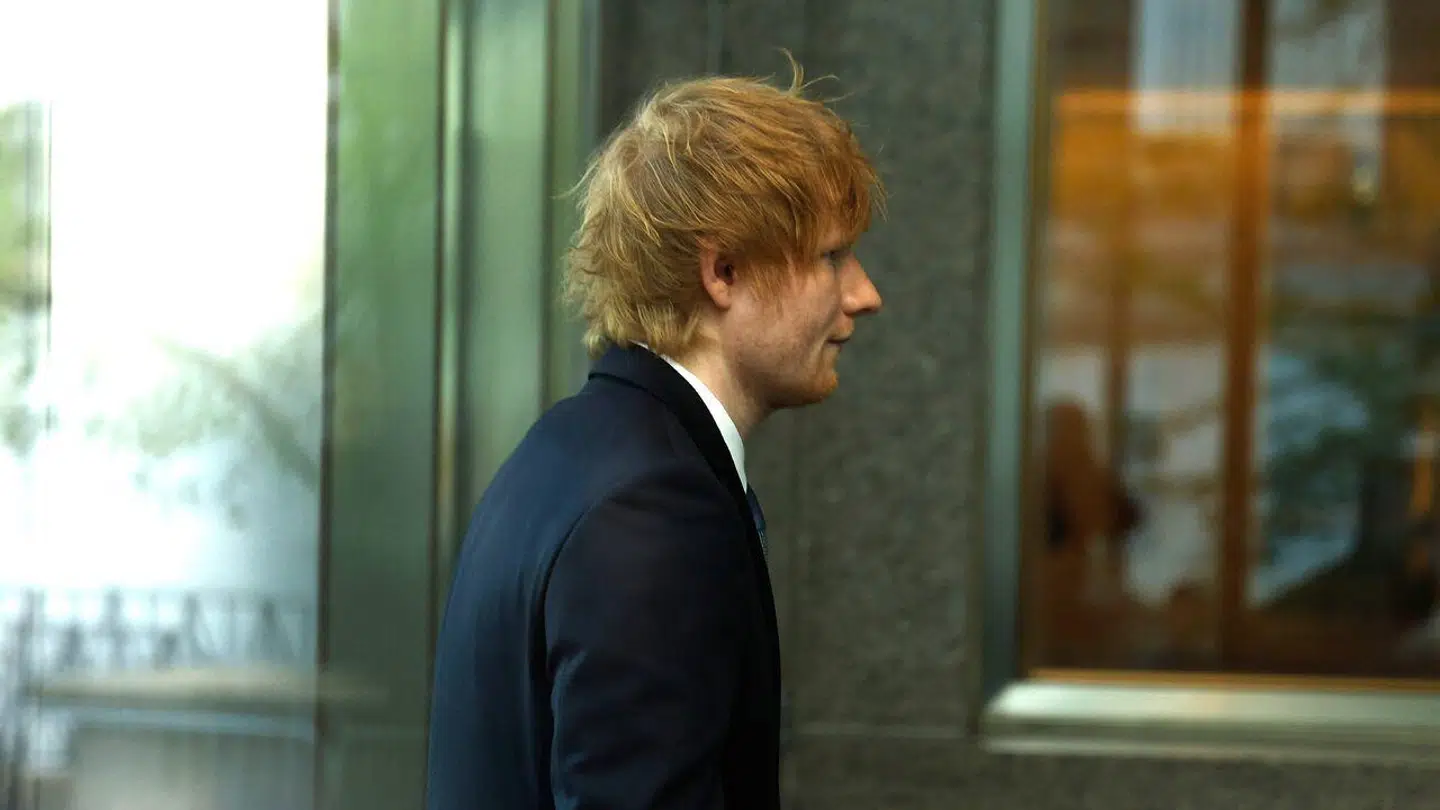 Ed Sheeran ankommer til retssagen i New York.