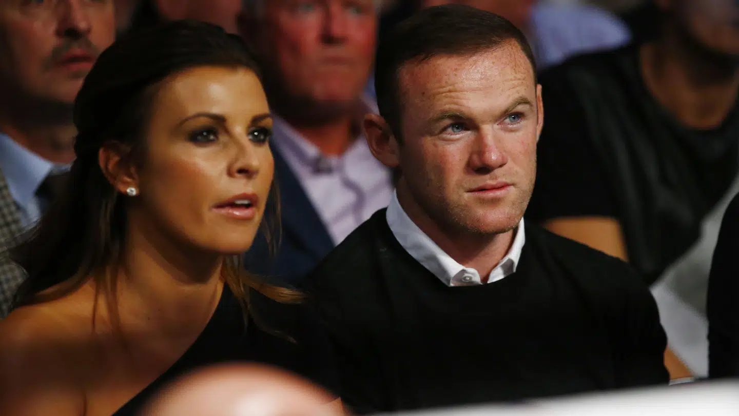 Her ses Wayne Rooney og hans kone Coleen sammen.
