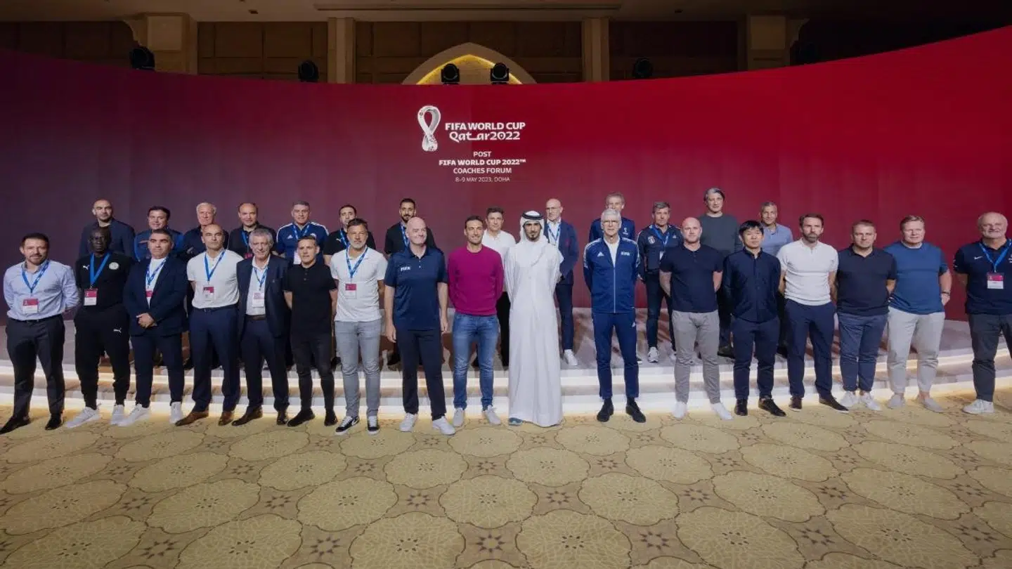 Der var en række store trænernavne til stede i Doha. Foto: FIFA
