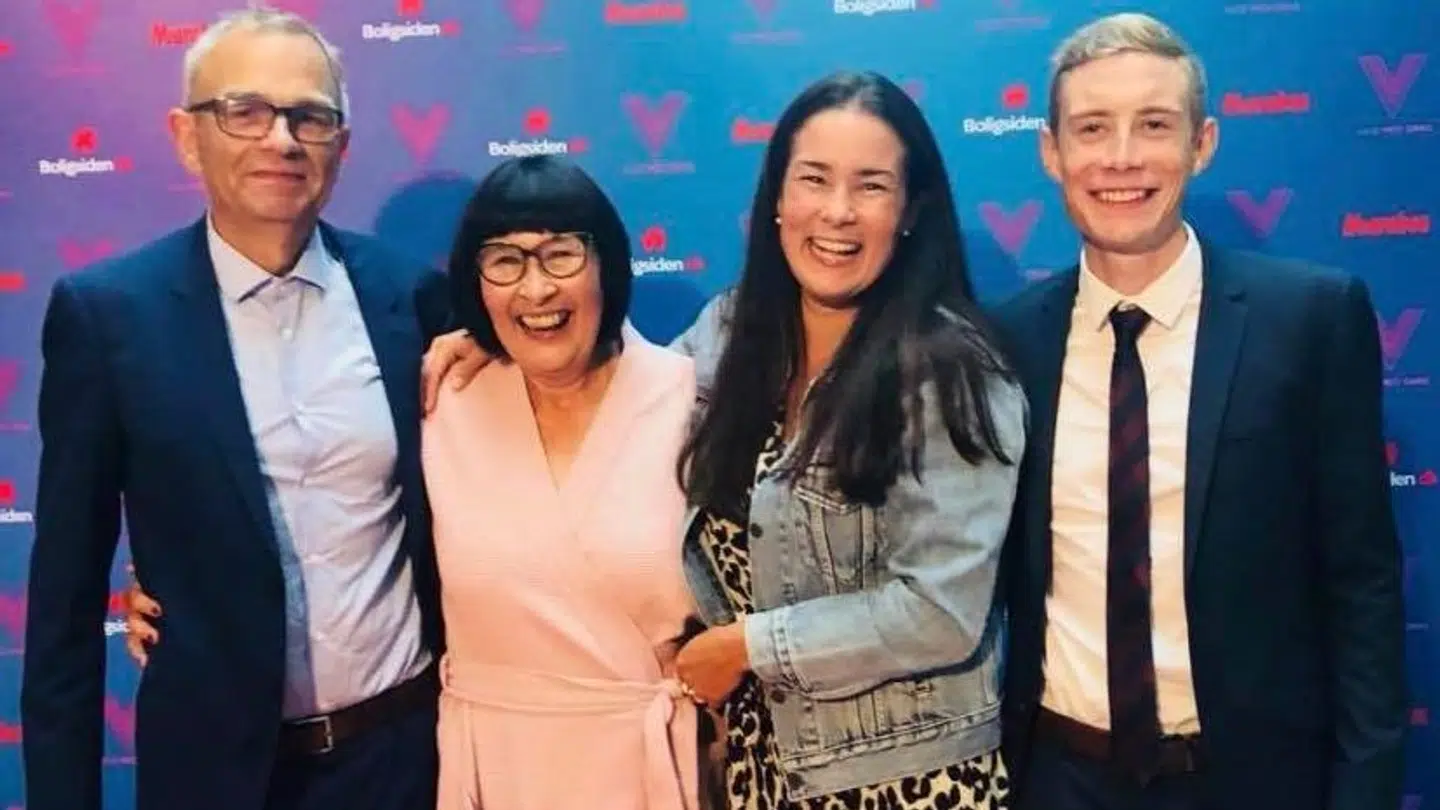 Jonas Vingegaard med sin svigerfamilie.