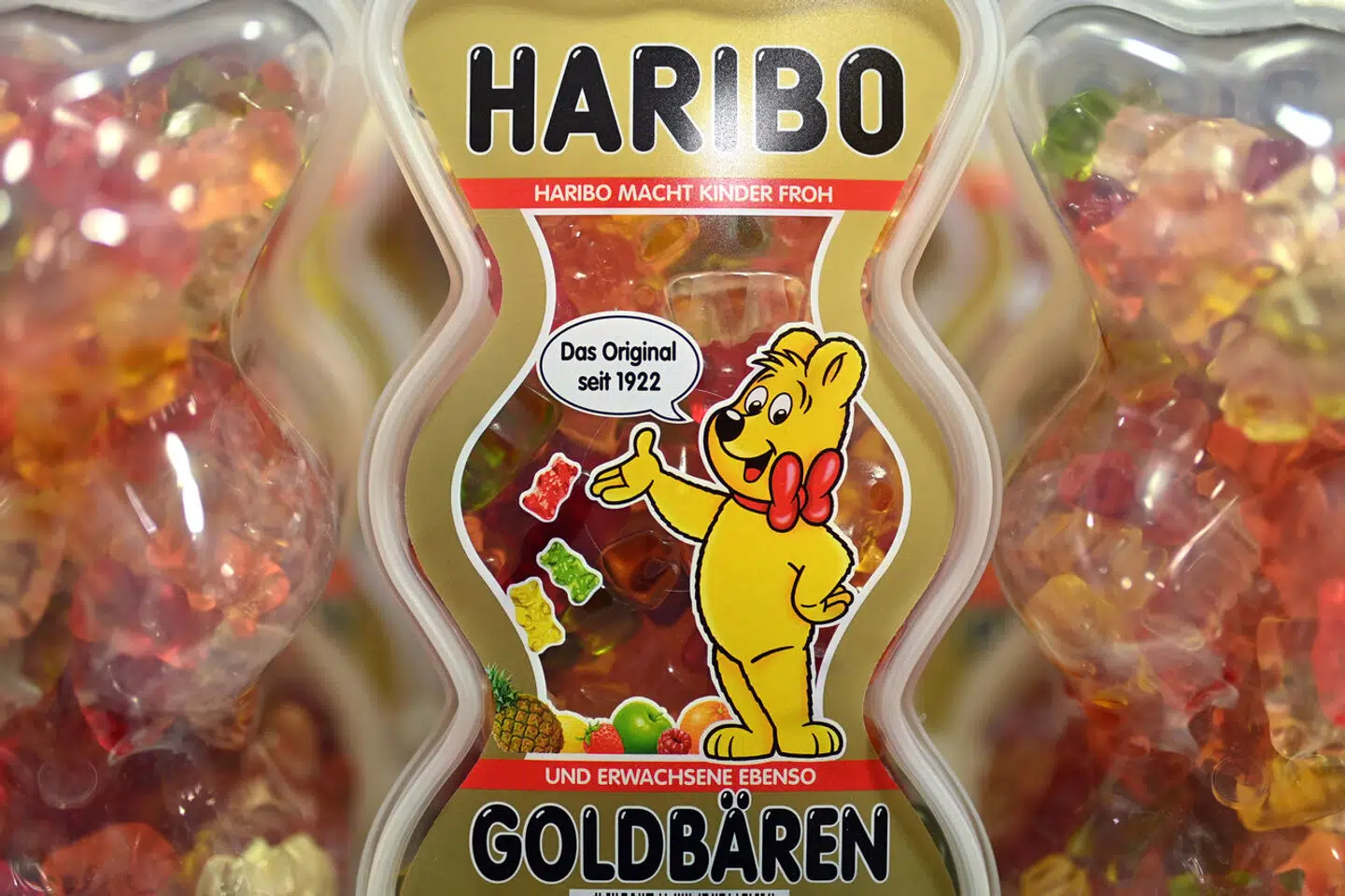 Her ses et udvalg af Haribos produkter.
