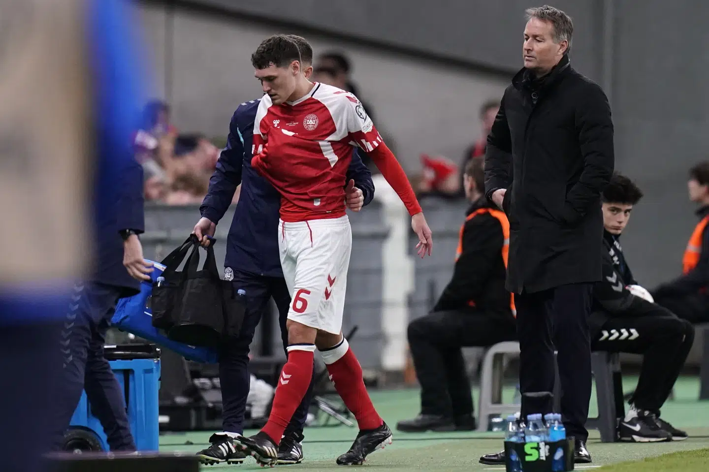 Andreas Christensen udgik af Danmarks landskamp mod Finland 23. marts. Siden har han siddet ude. (Arkivfoto). Liselotte Sabroe/Ritzau Scanpix