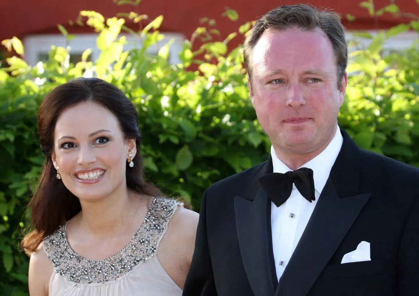 Prins Gustav zu Sayn-Wittgenstein-Berleburg og hans hustru, prinsesse Carina Axelsson, til kronprins Frederiks 40 års fødselsdag tilbage i 2008.