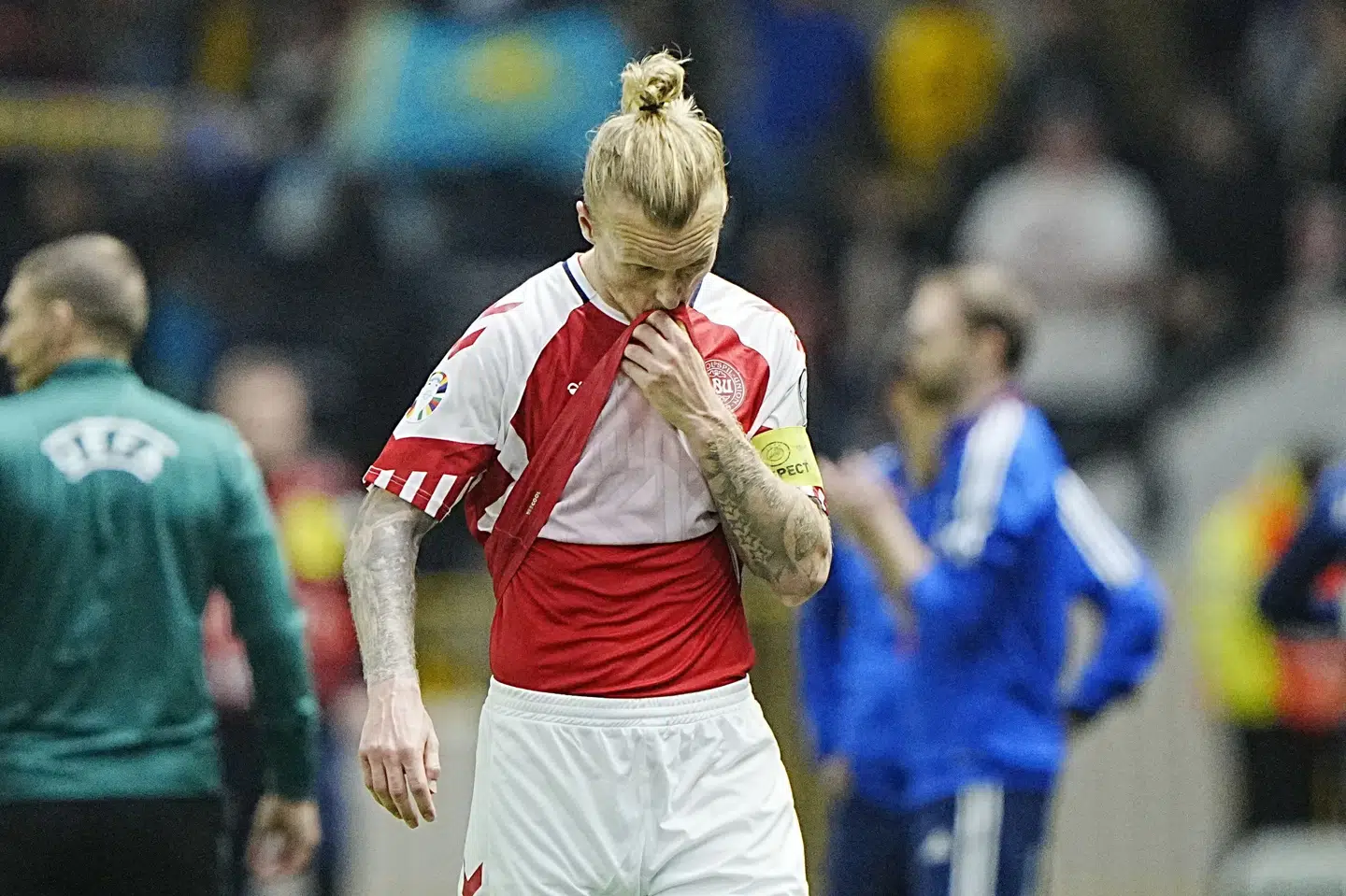 Der venter Simon Kjær og det danske landshold en lang tur hjem fra Astana i Kasakhstan. Bo Amstrup/Ritzau Scanpix