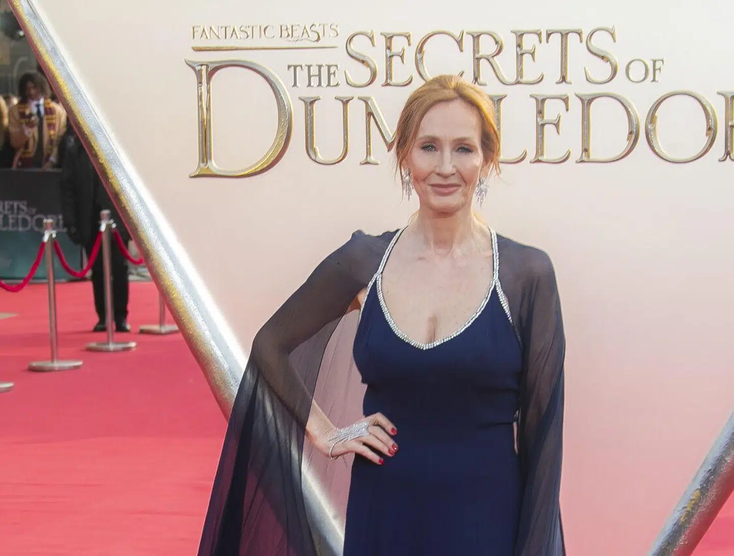 J. K. Rowling til premiere på filmen 'The Secrets of Dumbledore' i London i marts sidste år. Foto Joel C Ryan/Invision/AP