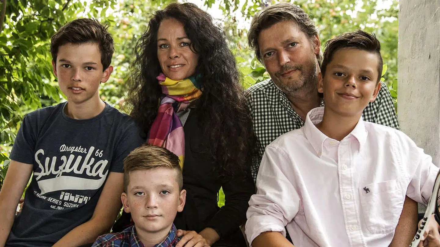 Christian Elhauge og familien – dengang Christian blot var 13 år.