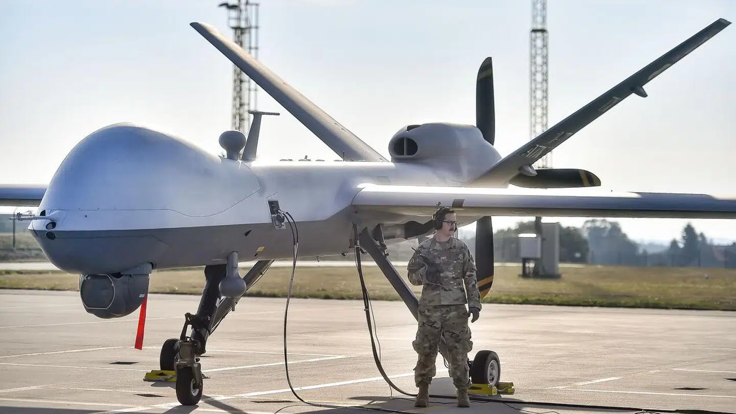 Således ser en amerikansk MQ-9-drone ud.