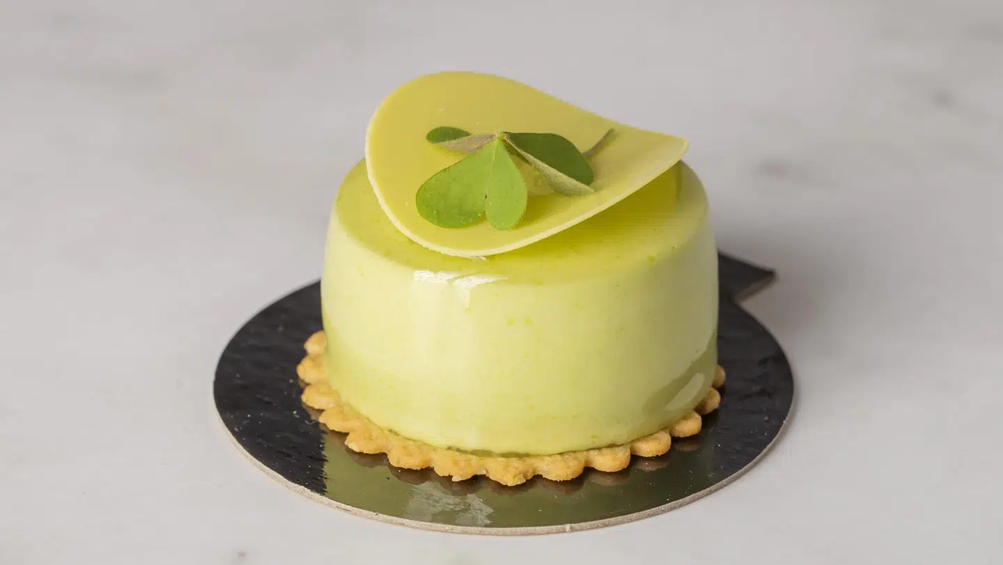 Tredjepladsen gil til kagen 'Sorrel', der smagte af grønne æbler, havesyre og havde en bund af græskarkernekiks. PR-foto