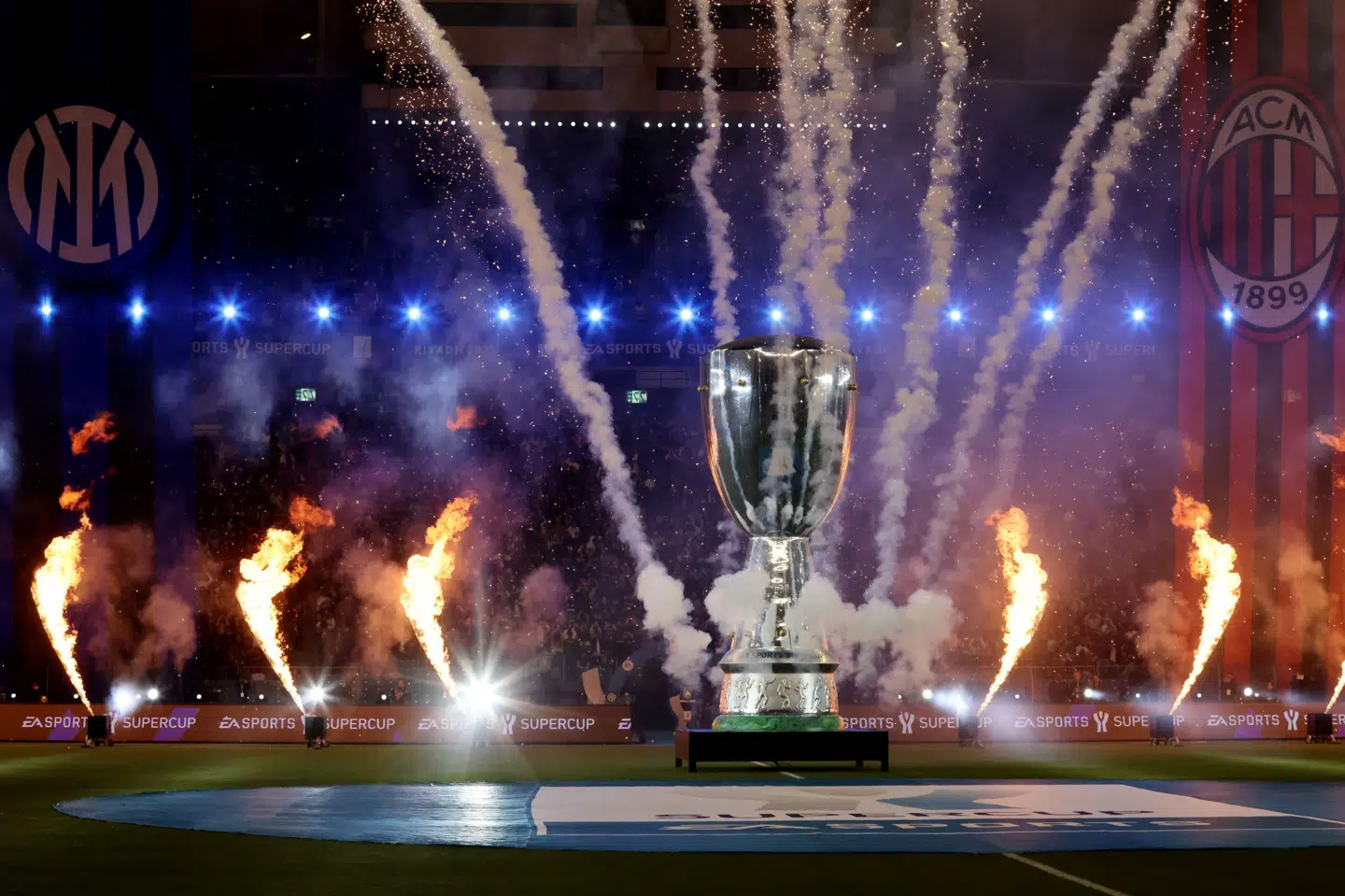 Inter vandt den seneste udgave af den italienske Super Cup, da den i januar blev spillet i Saudi-Arabien. Saudi-Arabien er også vært for fire af de næste seks udgaver. (Arkivfoto). Ahmed Yosri/Reuters