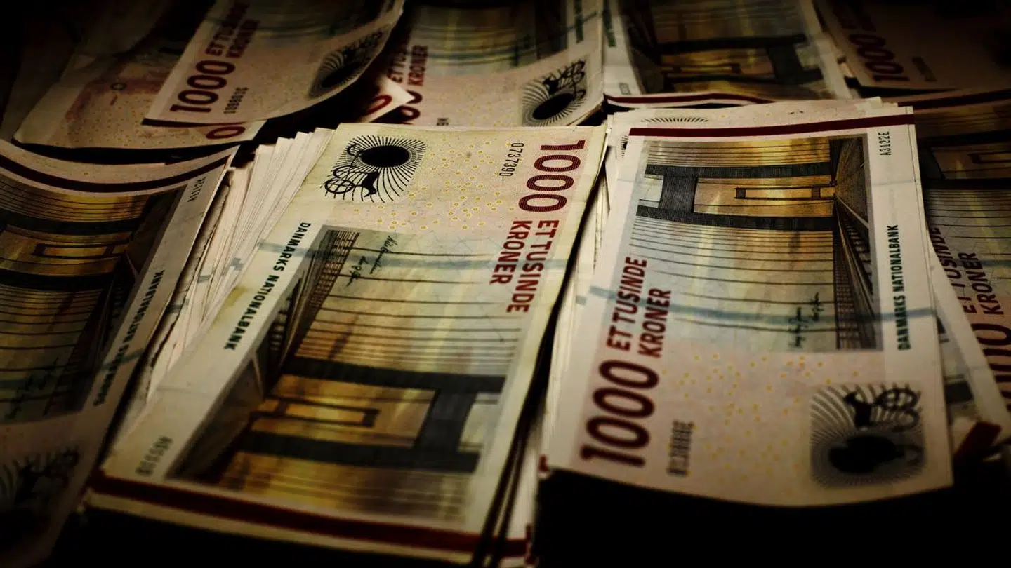 1000 kroner i sedler. Ialt er her fotograferet 250.000 kroner.