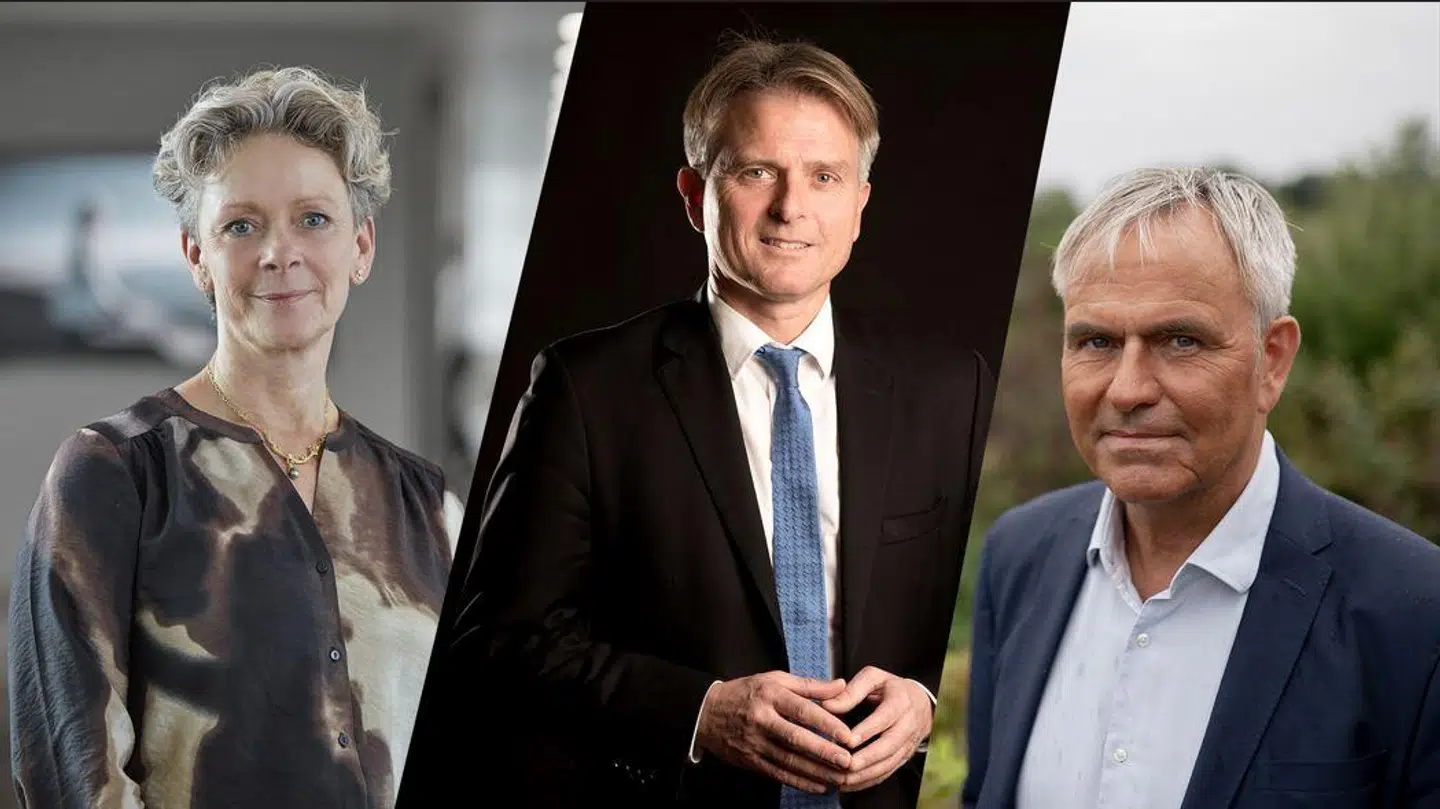 Helle Snedker fra Formuepleje, Kim Valentin fra Finanshuset i Fredensborg og Karsten Engmann Jensen fra Pengeministeriet.