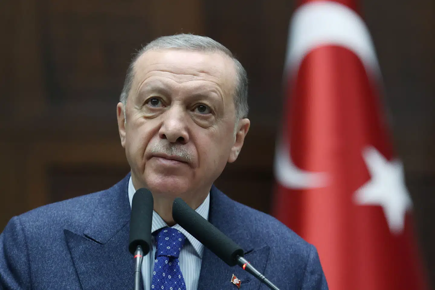 Tyrkiets præsident, Recep Tayyip Erdogan, er blevet en sten i skoen på Nato-alliancen, da han foreløbig har blokeret for svensk optagelse i forsvarssamarbejdet. (Arkivfoto). Presidential Press Office/Reuters