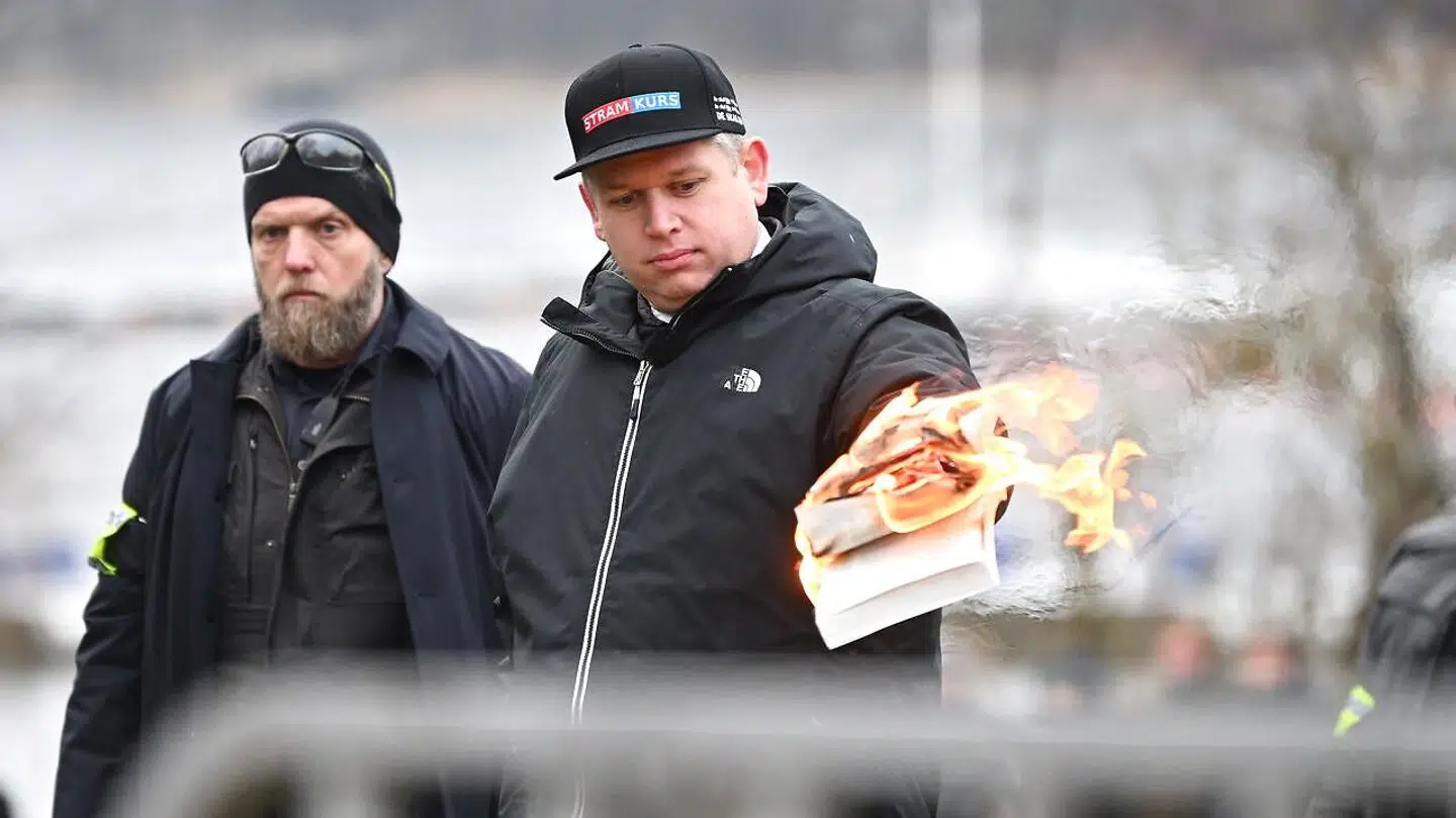 Rasmus Paludan, da han for nylig brændte en koran af foran den tyrkiske ambassade i Stockholm.