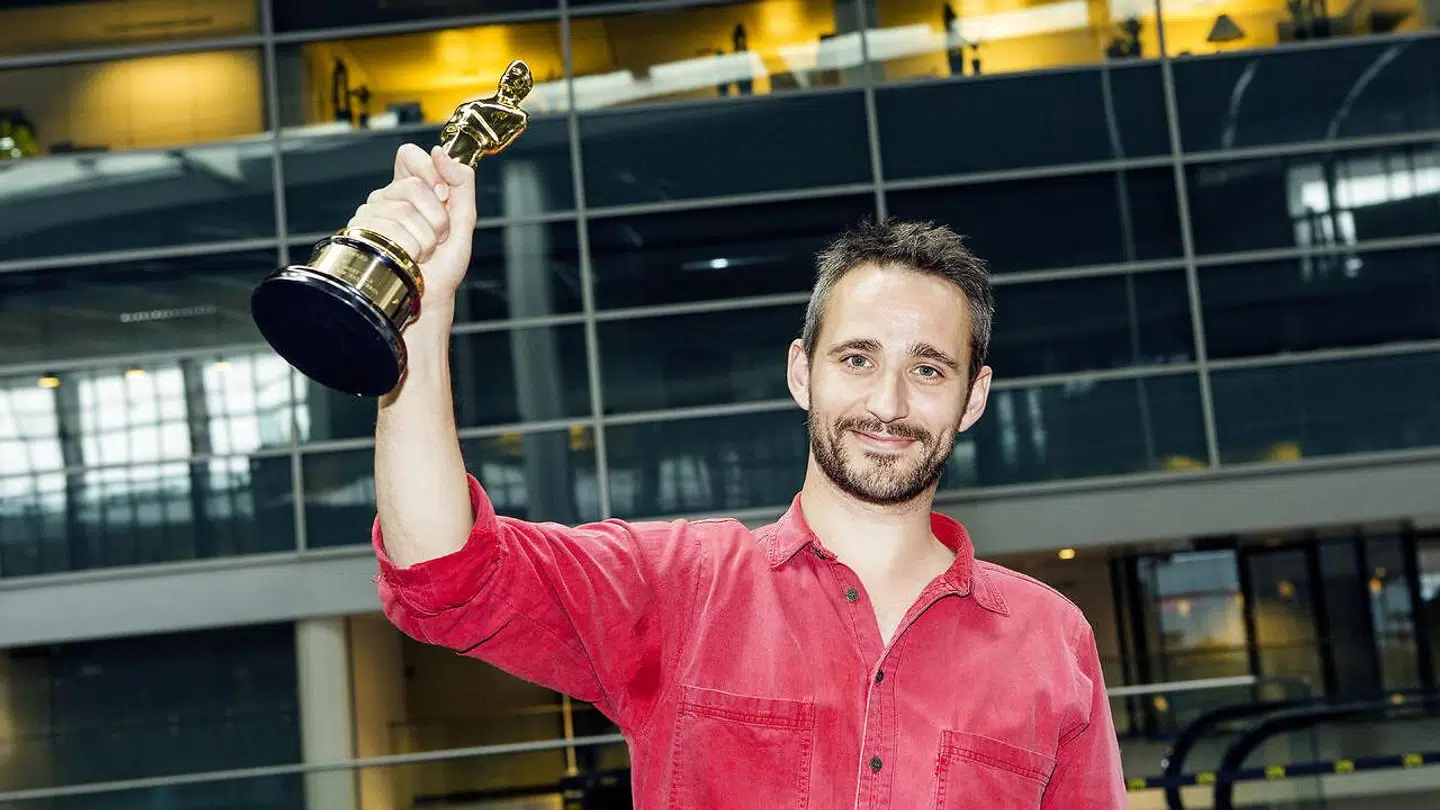 Anders Walter da han i 2014 landede i Københavns lufthavn med sin første Oscar.