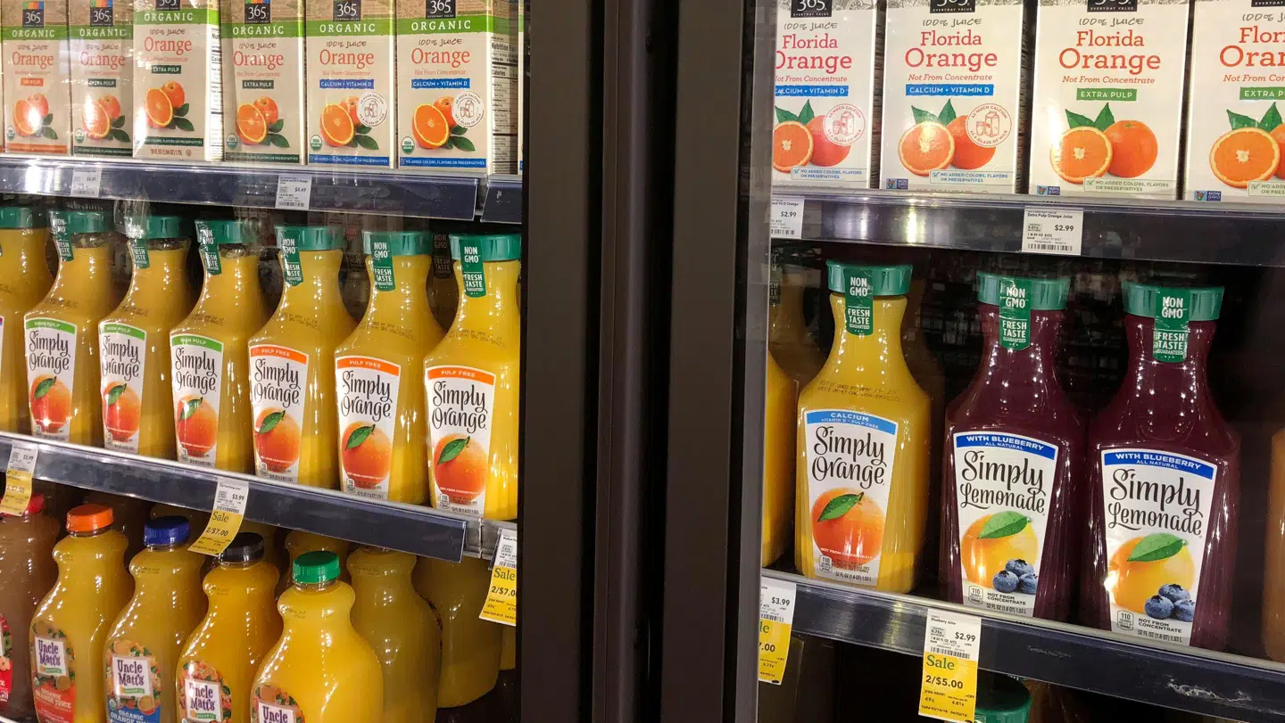 Der er for mange PFAS-stoffer i Simply Orange.