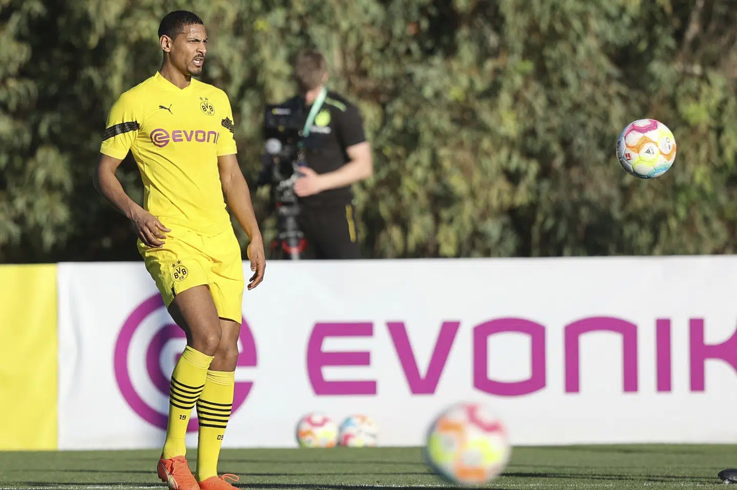 Sebastien Haller kom på banen i 74. minut, da Dortmund slog Düsseldorf i testkamp i Marbella. Francis Gonzalez/Ritzau Scanpix