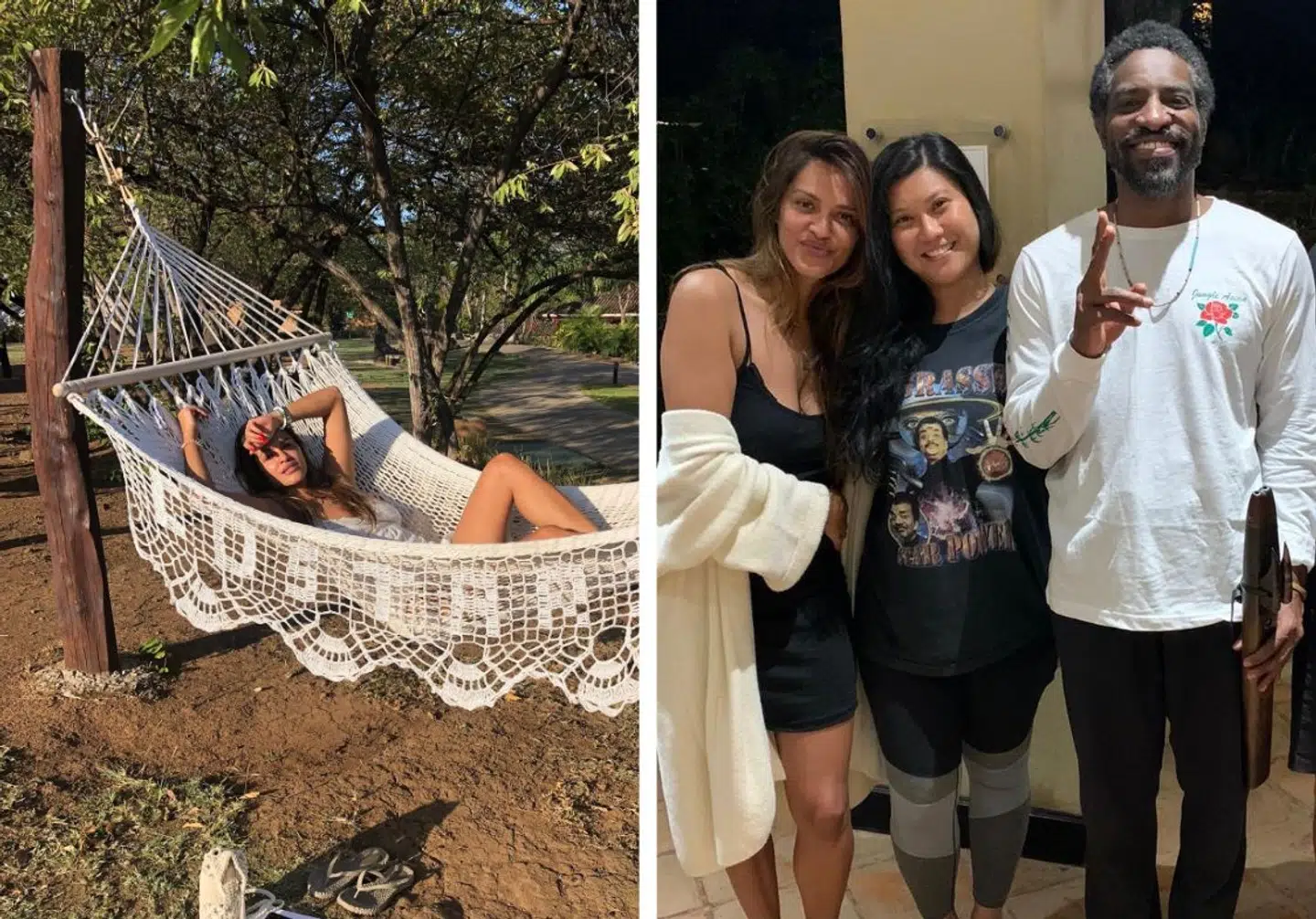 På Rythmia i Costa Rica mødte Saszeline blandt andre OutKast-stjernen André 3000 og hans kæreste, hiphop-journalisten April Bombai, som også var på ayahuasca-retreat.