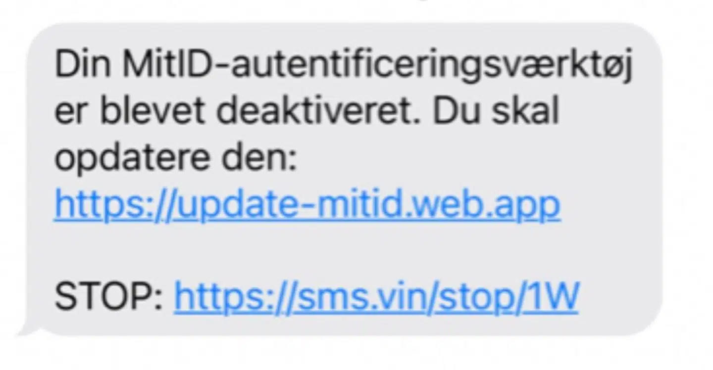 En fup-sms er i øjeblikket i omløb. Foto: Mit digtale selvforsvar