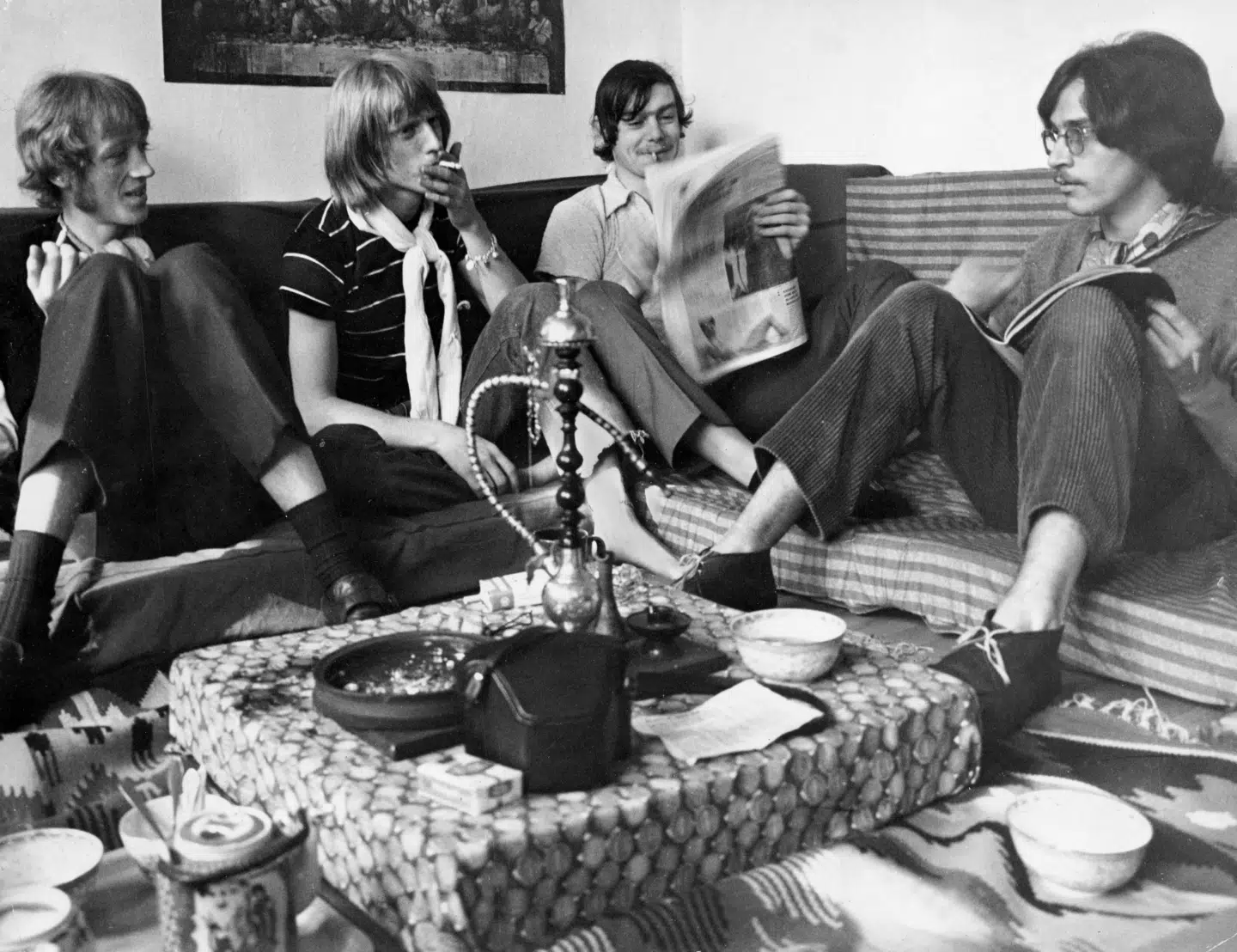 Steppeulvenes første og eneste album blev stort set skrevet på et langt lsd-trip. Det er Eik Skaløe som nummer to fra venstre.