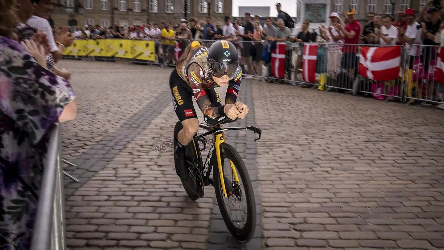 Jonas Vingegaard under enkeltstarten i København.