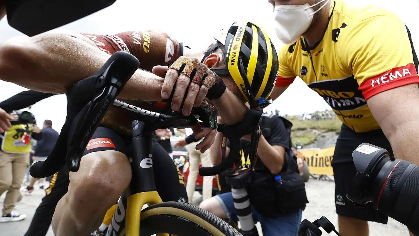 Jonas Vingegaard efter sejren på Col du Granon.