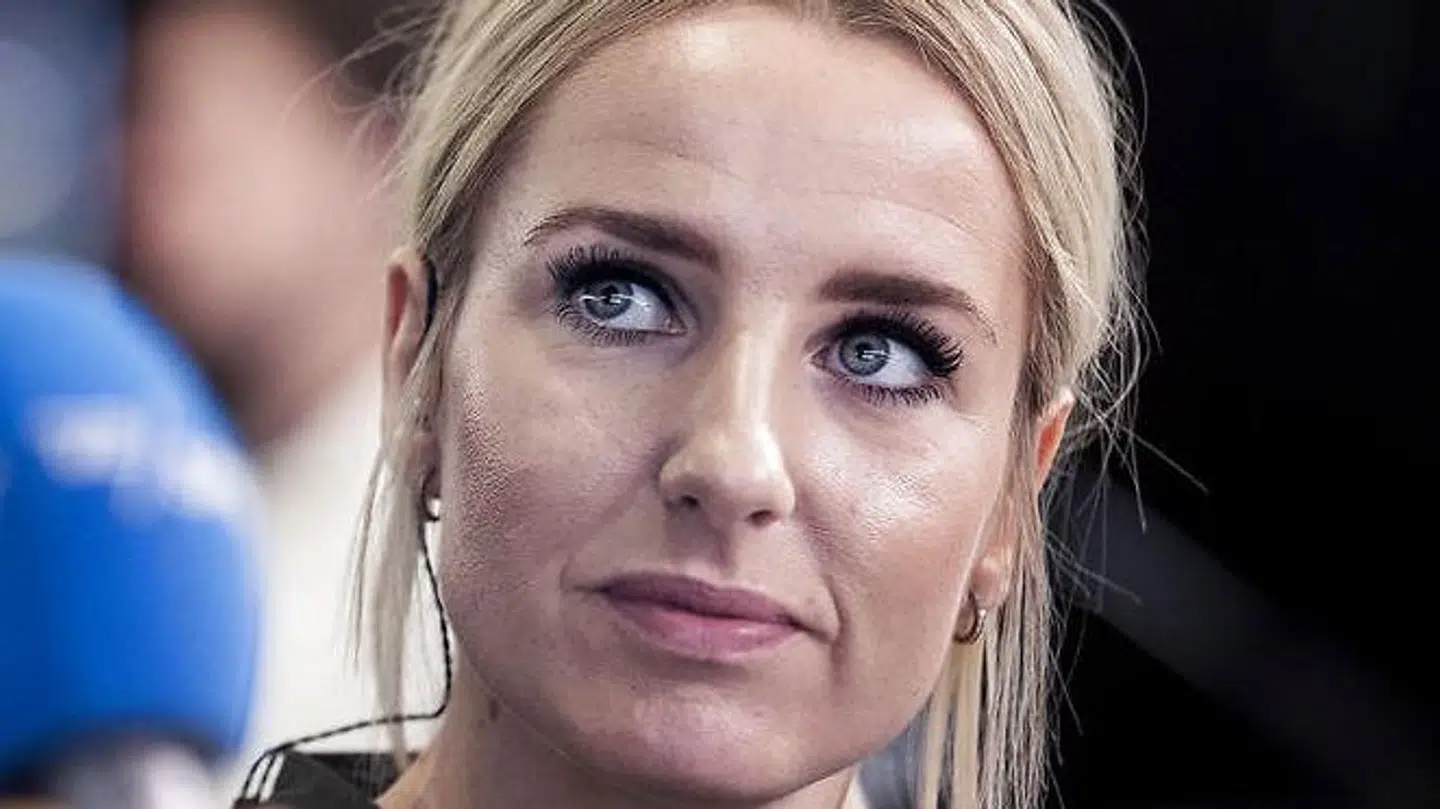 Forhenværende spiller Lærke Møller under pressemøde ved EM i Kvindehåndbold i Nantes, Frankrig, onsdag den 5 december 2018. (Foto: Liselotte Sabroe/Scanpix 2018)