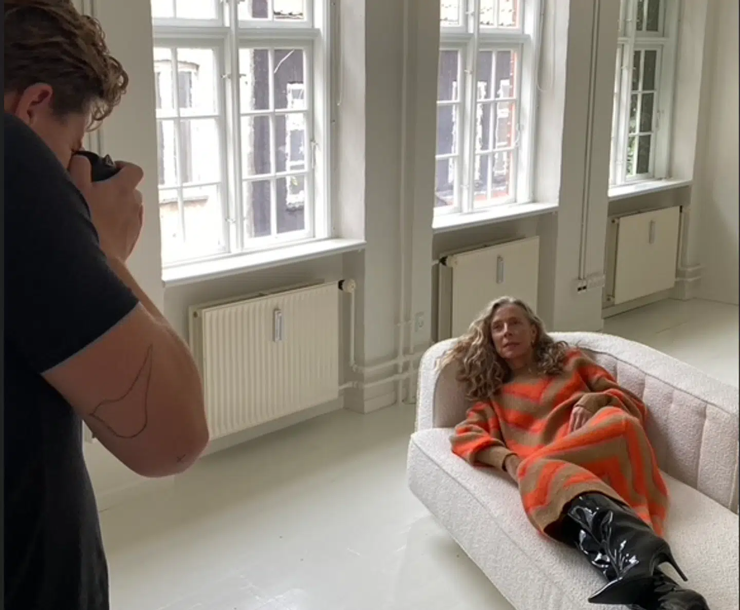 Dorrit Bøilerehauge 'behind the scenes' på job for Byoung. Foto: Byoung