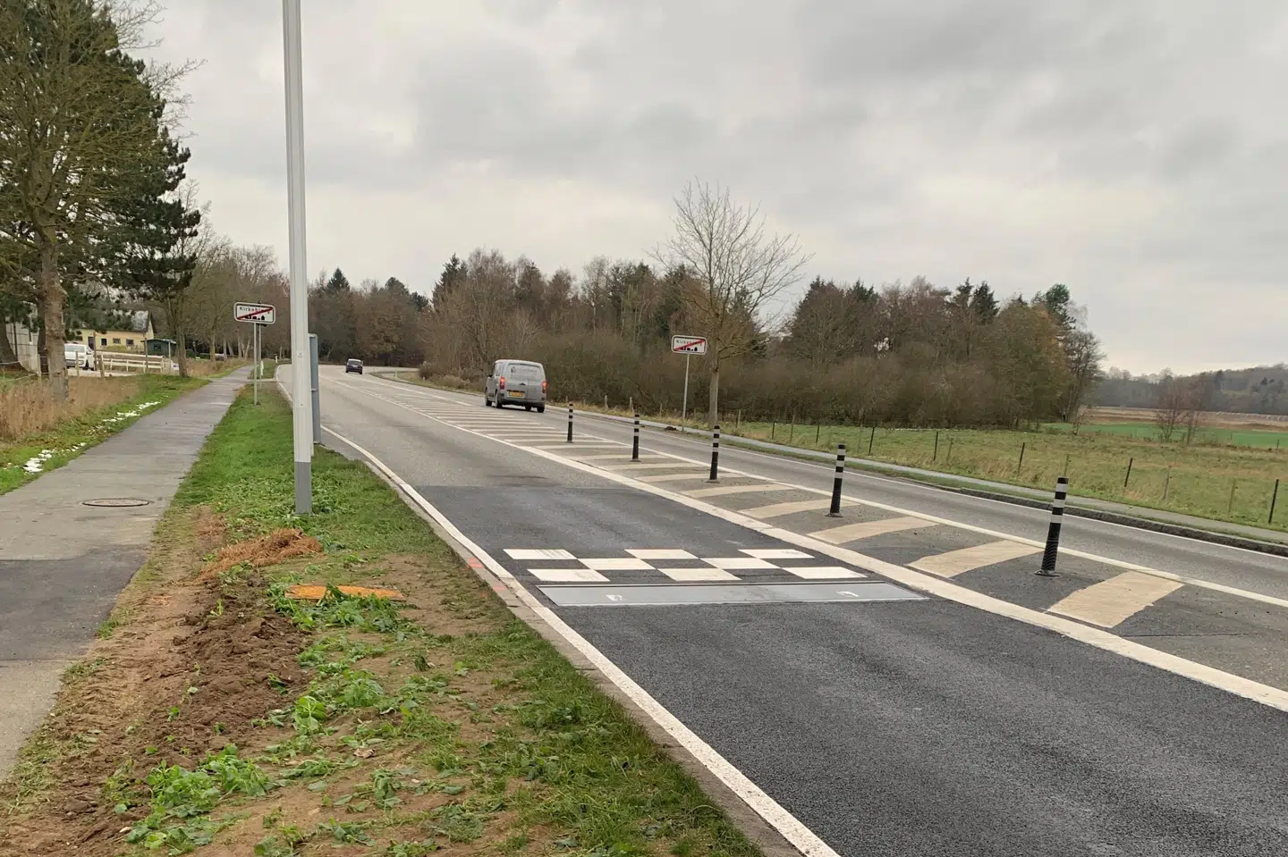 Det intelligente fartbump udløses kun, hvis man kører for stærkt. Billedet her er fra Sjælland, hvor fartbumpet afprøves to steder. Vejdirektoratet/Free