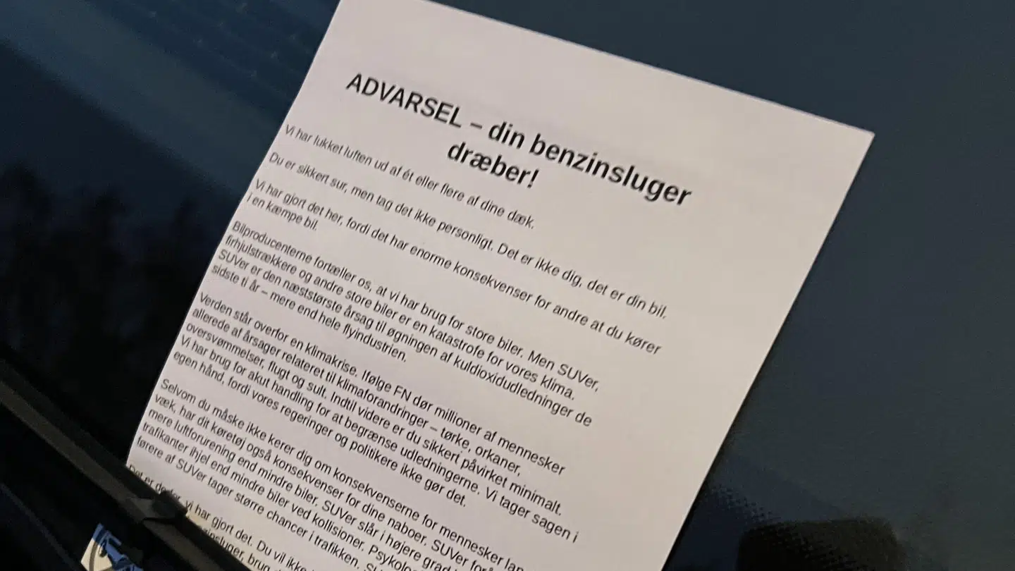 Aktivisternes opråb. Foto: Privatfoto