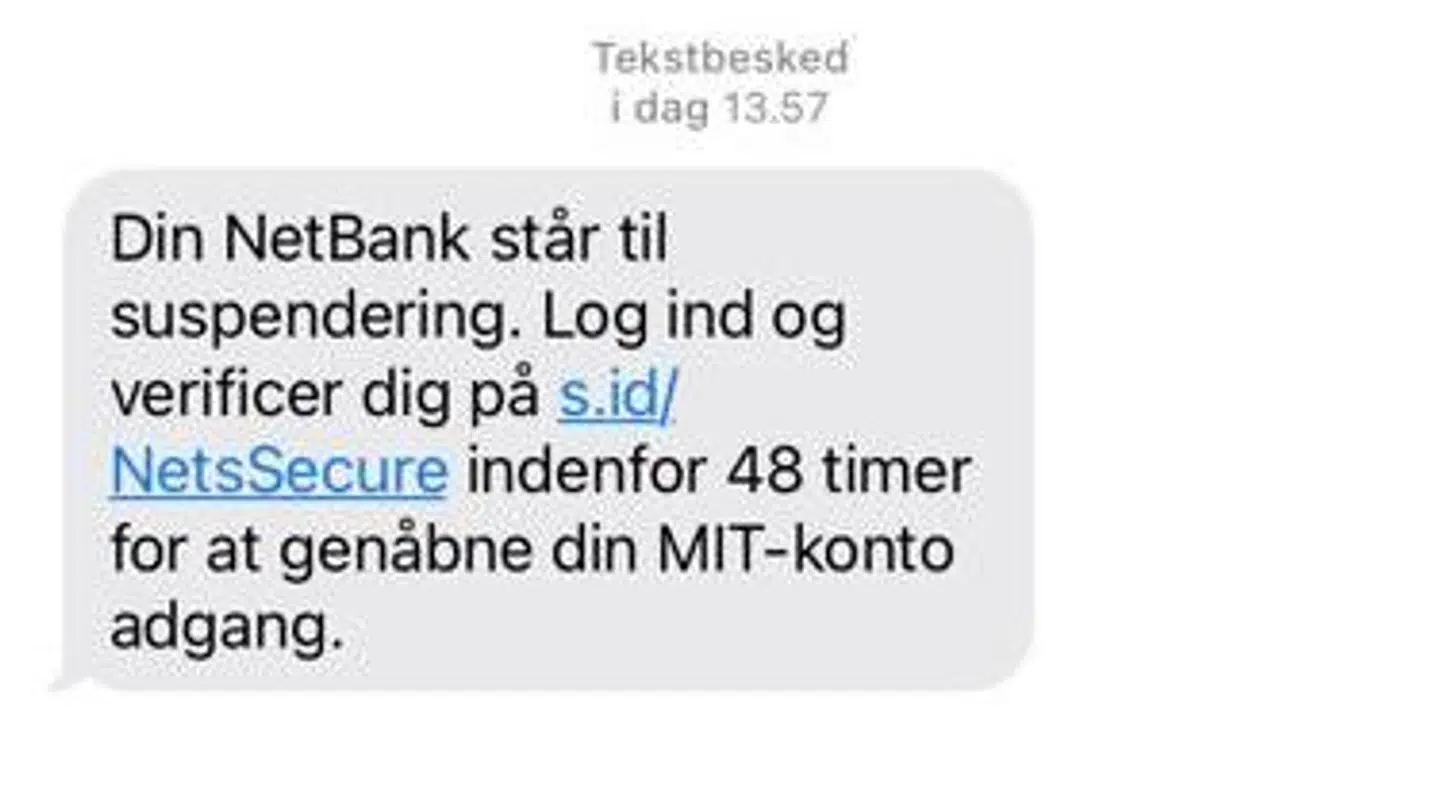 Den falske sms, der er i omløb.