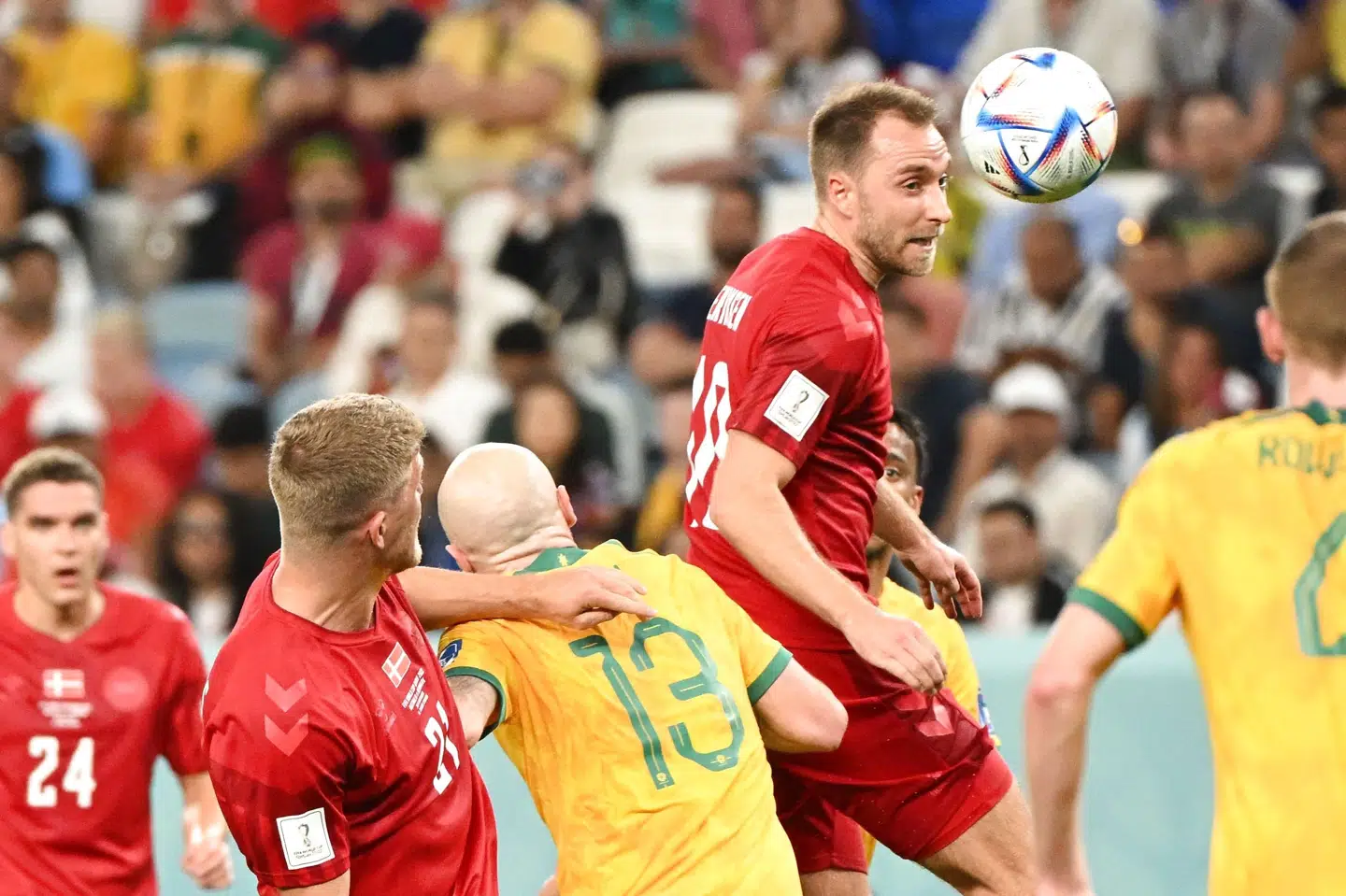 Danmark hentede blot et enkelt point i de tre gruppekampe mod Tunesien, Frankrig og Australien, og det danske hold er derfor forlængst rejst hjem fra Qatar. Natalia Kolesnikova/Ritzau Scanpix