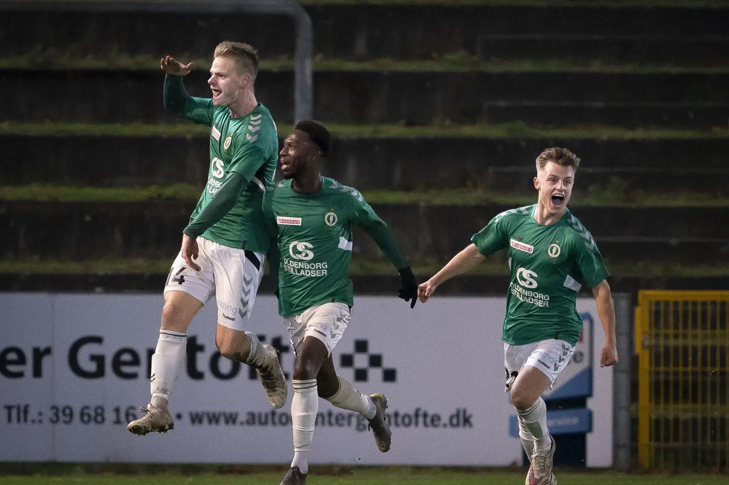 AB spillede senest i Superligaen i 2004 og frister nu en tilværelse i 2. division. Fotoet her er fra en pokalkamp i 2019. Liselotte Sabroe/Ritzau Scanpix