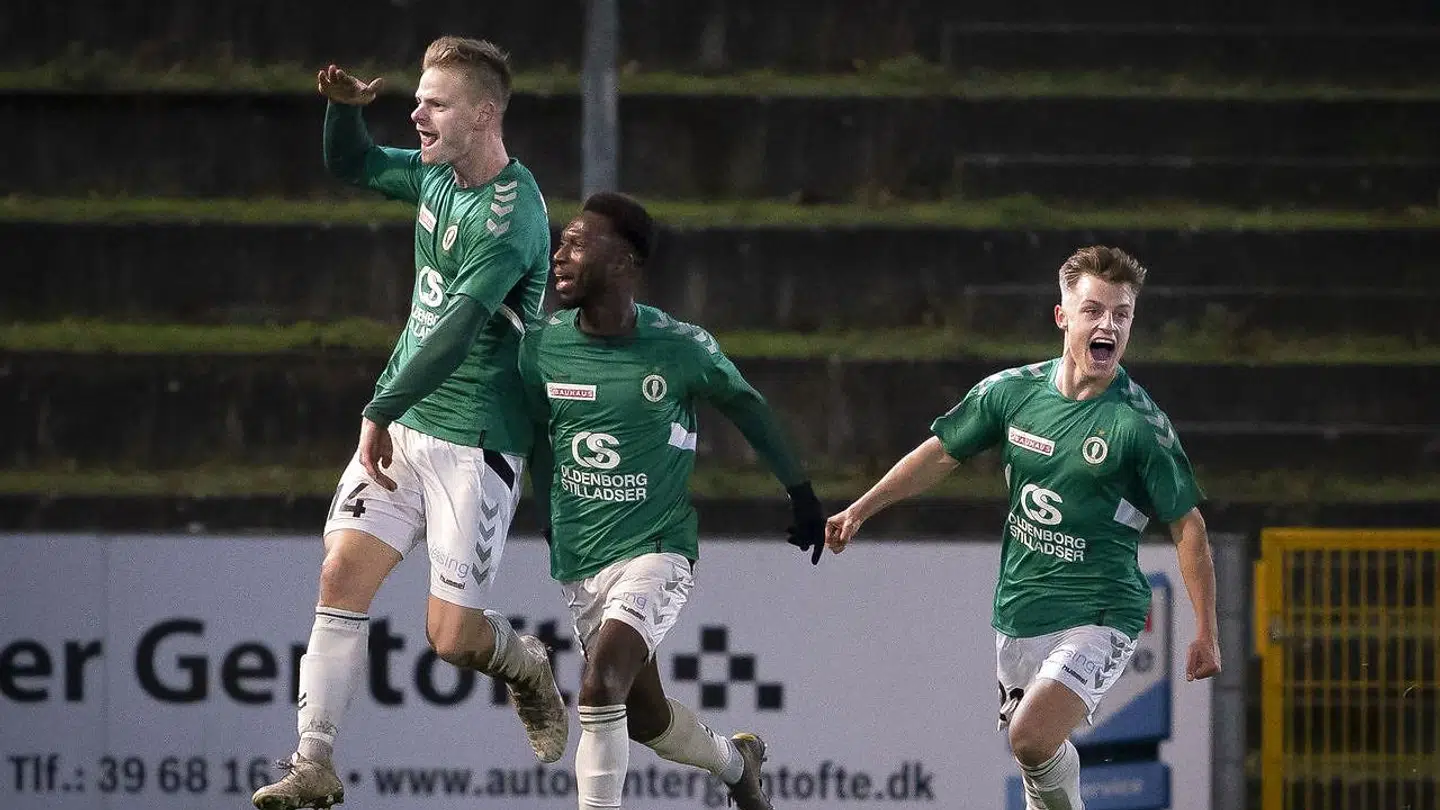 AB-spillere jubler efter en scoring under Sydbank-pokalkampen mellem AB - Esbjerg fB på Gladsaxe Stadion onsdag 6. november 2019.