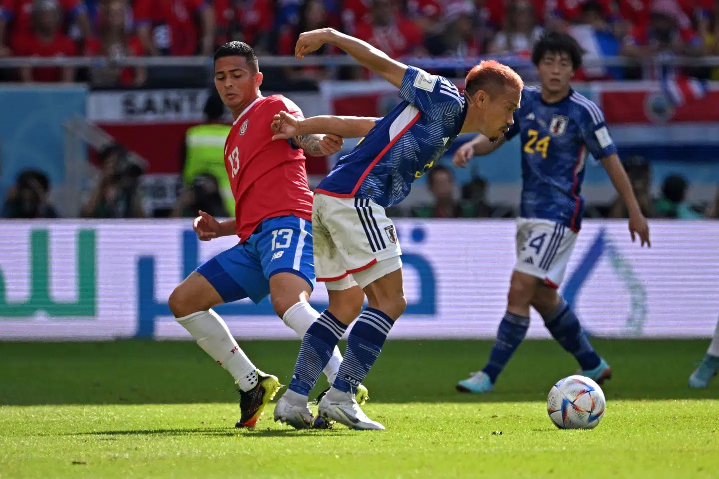 Costa Rica rejste sig efter ydmygelsen på 0-7 i første kamp med en sejr over Japan. Anne-Christine Poujoulat/Ritzau Scanpix