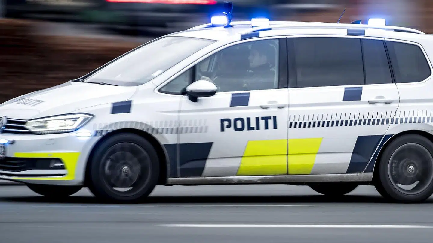 Politibil i København, mandag den 21. december 2020.