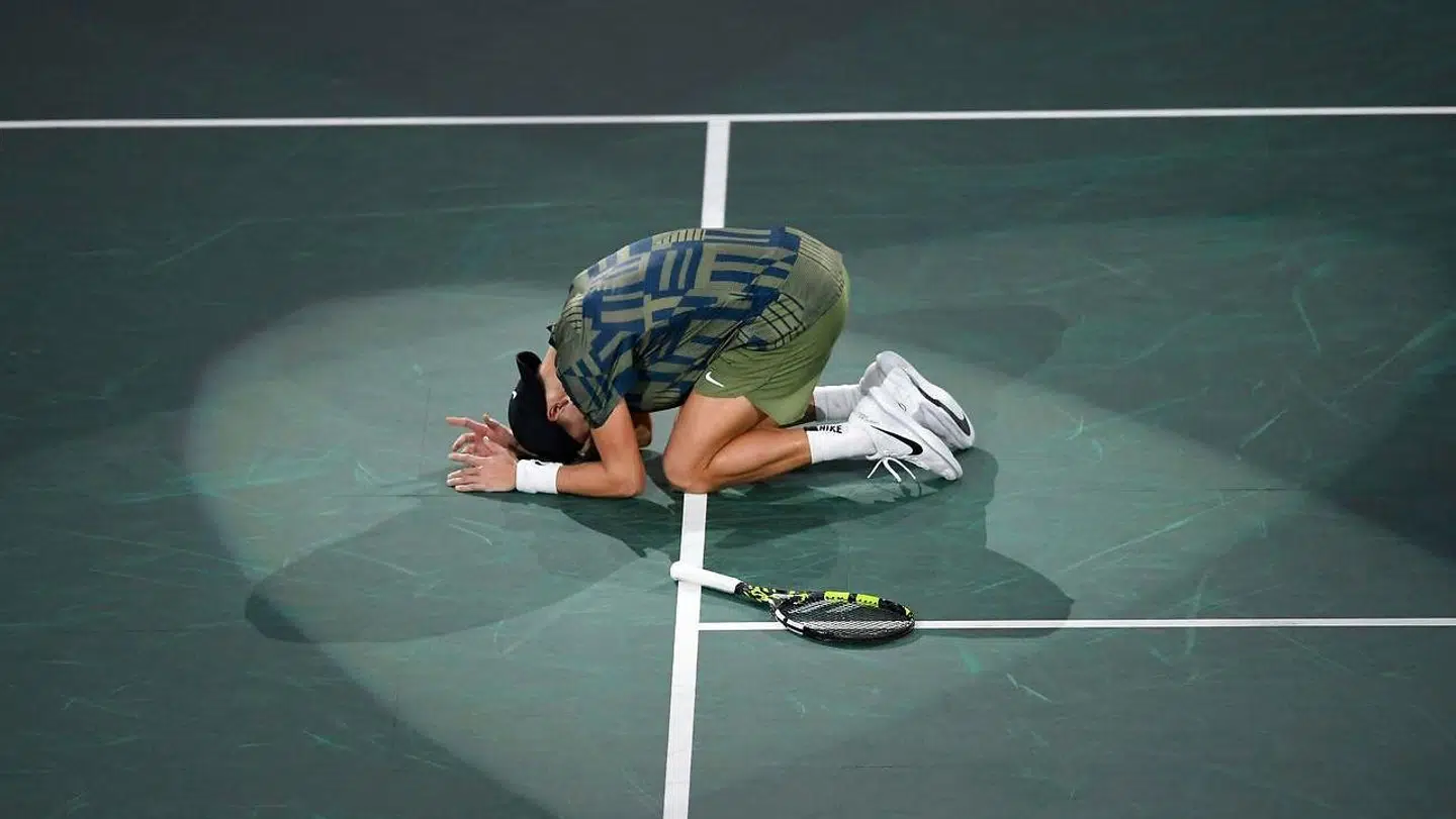 Holger Rune efter triumfen ved Paris Masters.