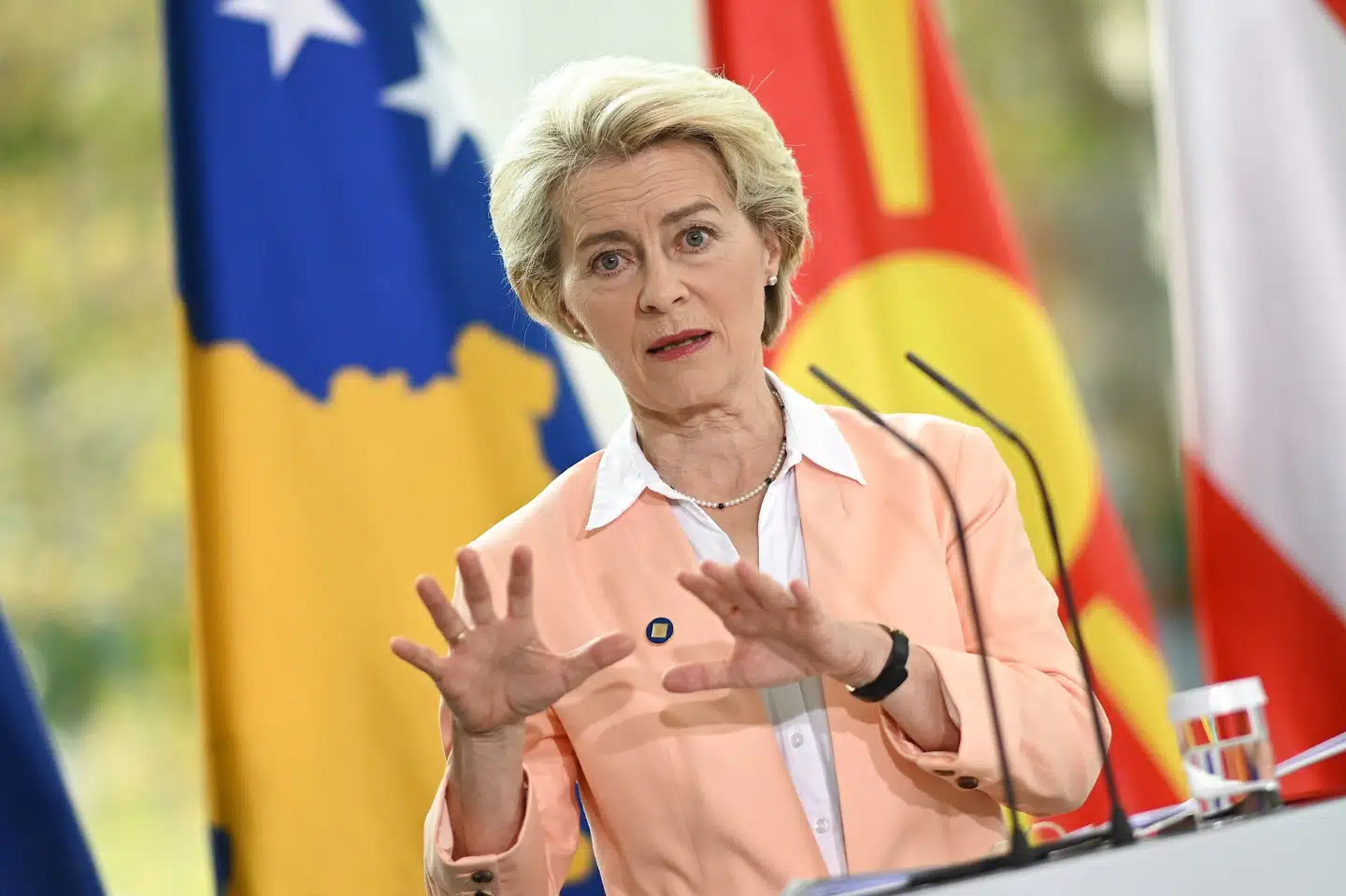 Formand for EU-kommissionen, Ursula von der Leyen, er på jagt efter nye samarbejdspartnere for at mindske sårbarheden i de europæiske forsyningskæder. Kasakhstan bliver en af dem. (Arkivfoto). Britta Pedersen/Ritzau Scanpix