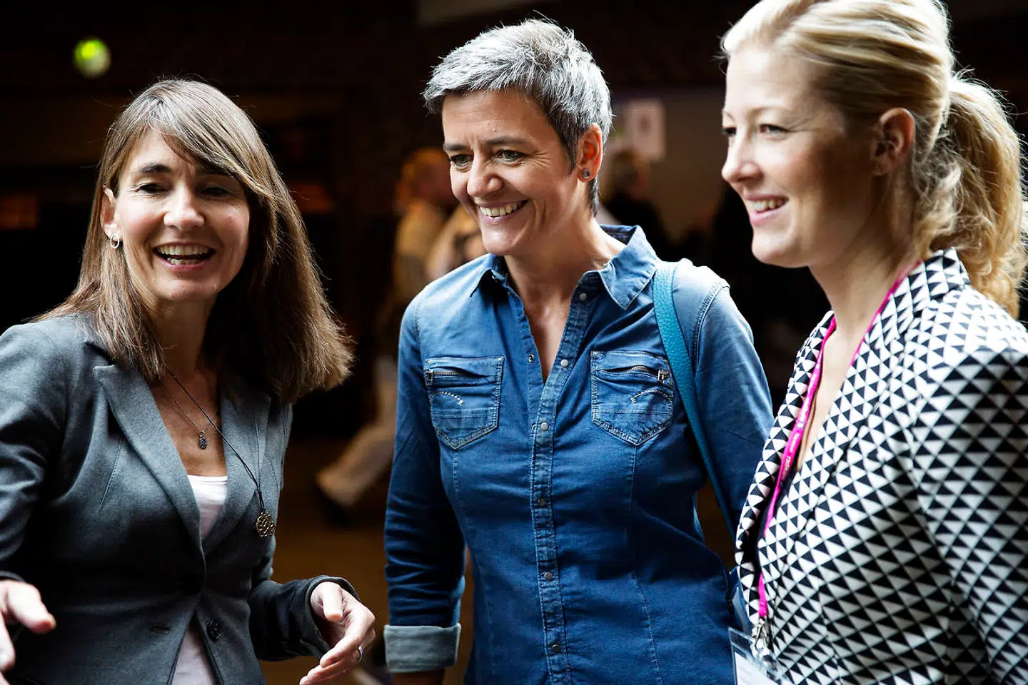 Arkivfoto. Charlotte Fischer (tv) sammen med Margethe Vestager og Sofie Carsten Nielsen (th) ved De Radikales landsmøde i Nyborg 2013.