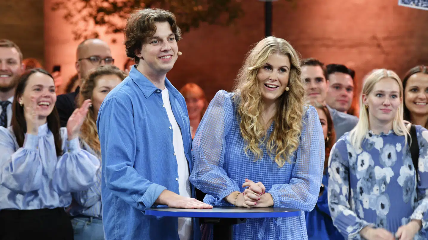 Lasse og Heidi i finalen i 'Nybyggerne', inden de blev kåret som vindere af TV 2-programmet.