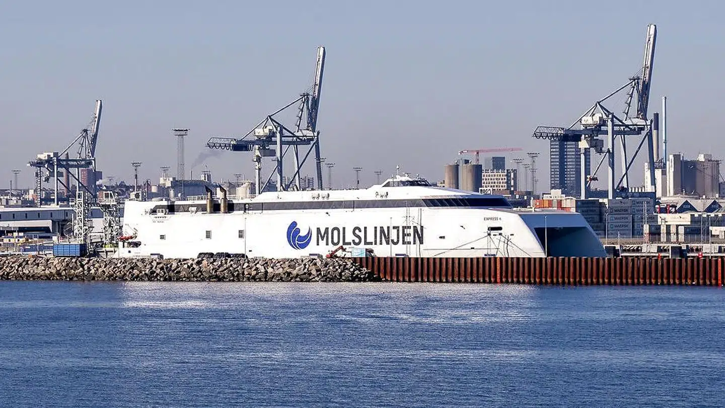 Molslinjen, ny færgehavn ved Aarhus container terminal, 9. marts 2021.