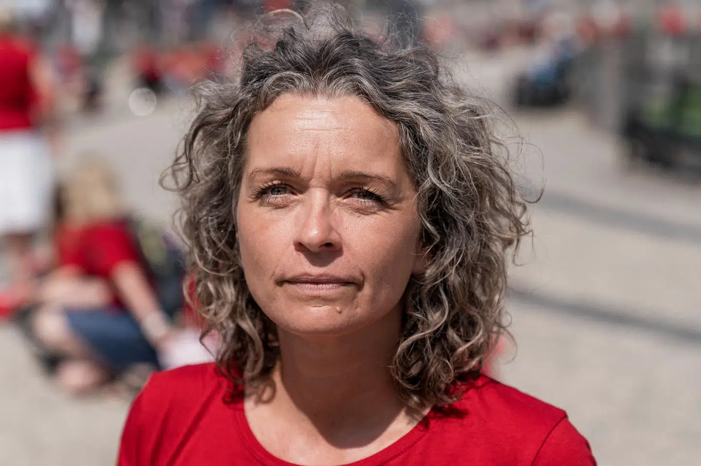 Dorthe Boe Danbjørg, næstformand i DSR, under strejken i 2021. DSR mener, at lønnen gør, at mange mænd fravælger sygeplejefaget. (Arkivfoto). Mathias Svold/Ritzau Scanpix