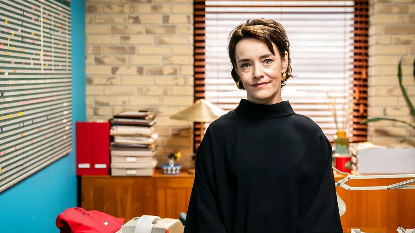 Maria Rossing på et DR-pressemøde om tv-serien 'Carmen Curlers' i DR Byen torsdag 22. september 2022. (Foto: Ida Marie Odgaard/Ritzau Scanpix)