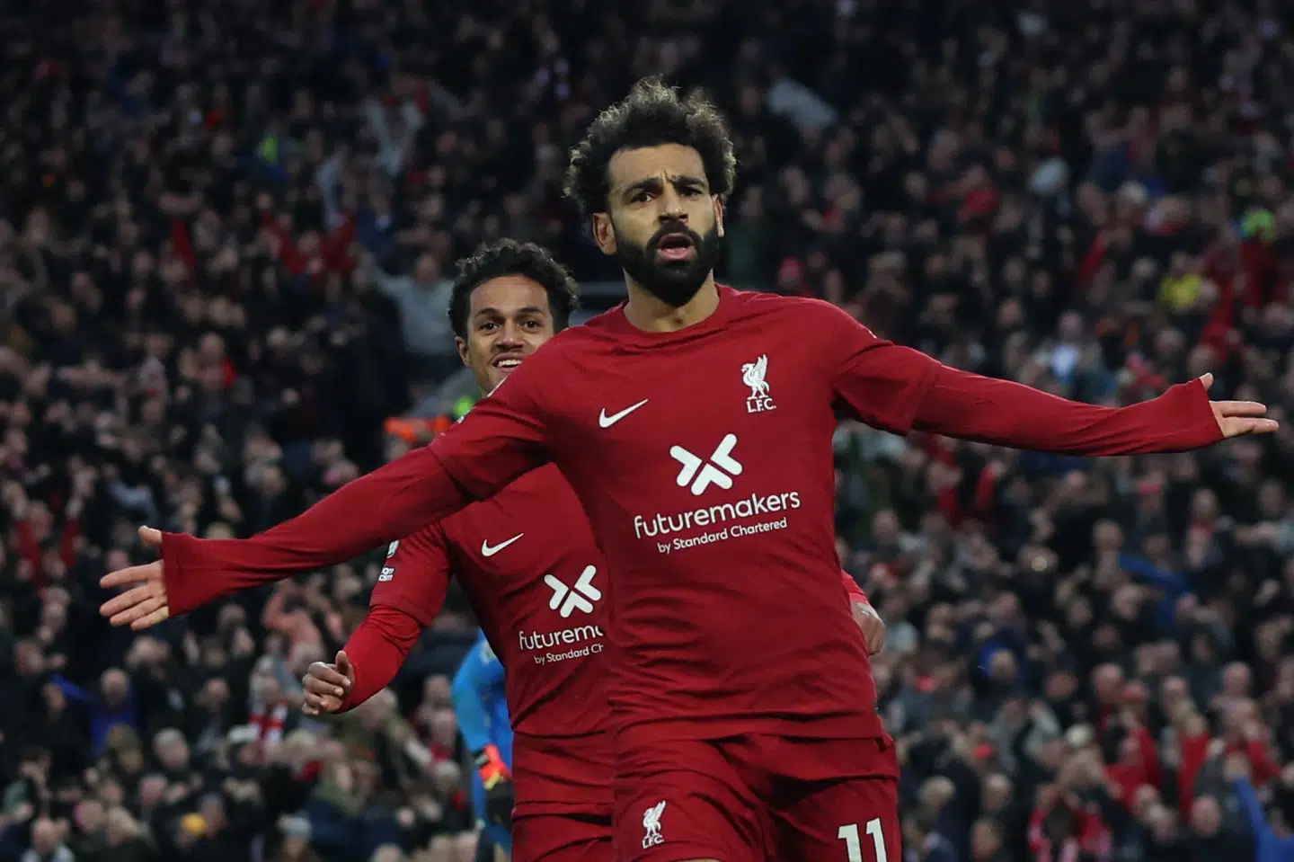 Mohamed Salah slog til, da han fik en kæmpe chance, og så blev Manchester City nedlagt. Phil Noble/Reuters