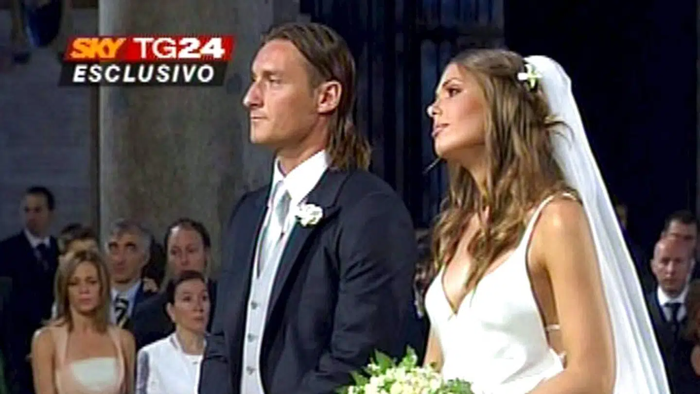 Brylluppet mellem Totti og Blasi blev tv-transmiteret.
