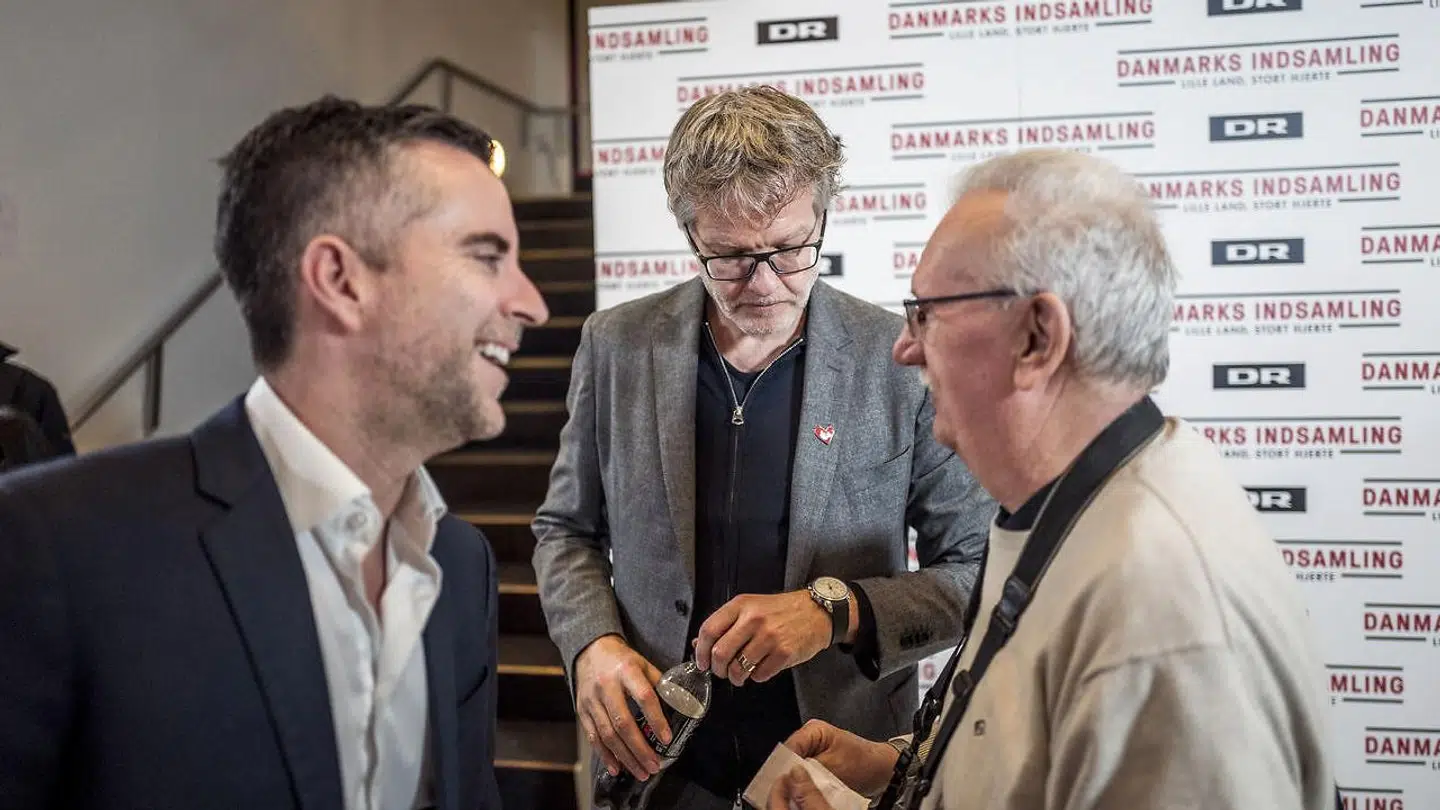 Jan Lehrmann og Jacob Risgaard, som investerede i Mr.Beef.dk, ses her ved 'Danmarksindsamlingen 2020'.